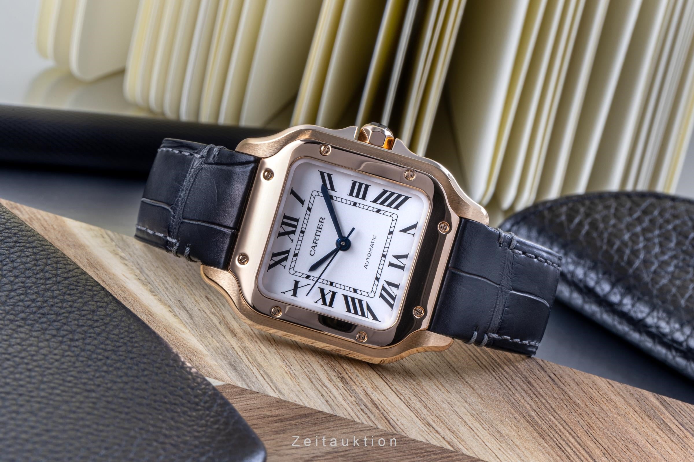 Cartier Santos 18 ct red gold automatic Kal. 1847-2MC Ref. 4074