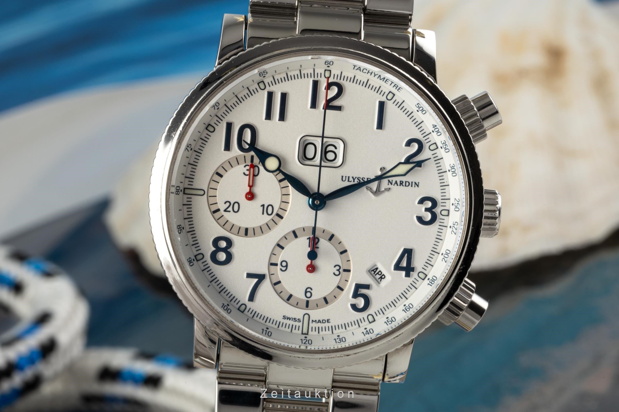 Ulysse Nardin Marine Chronograph steel automatic Kal. 51-18-0196