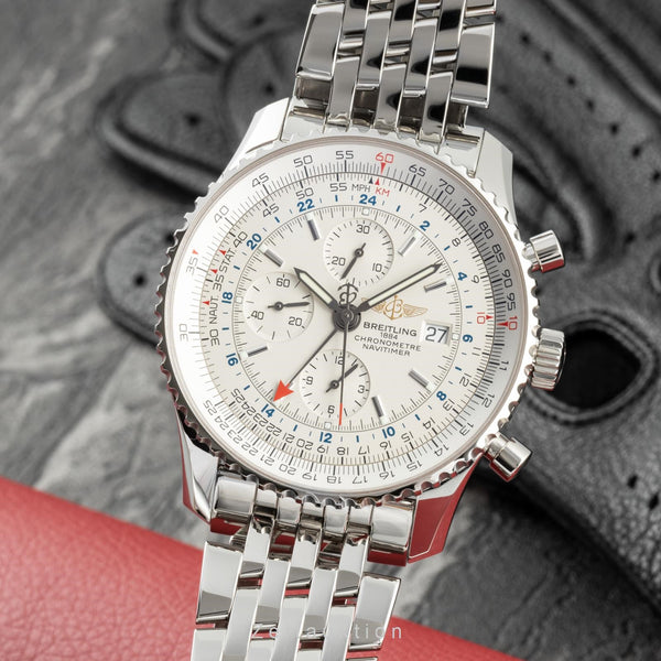 Breitling Navitimer World GMT 46 Chronograph Automatik Ref A24322 B&P VP: 6950 € [2205473]