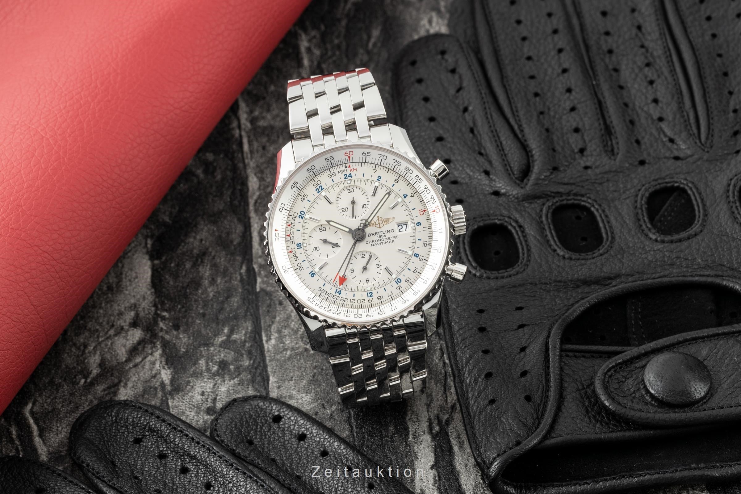 Breitling Navitimer World GMT 46 Chronograph Automatik Ref A24322 B&P VP: 6950 € [2205473]