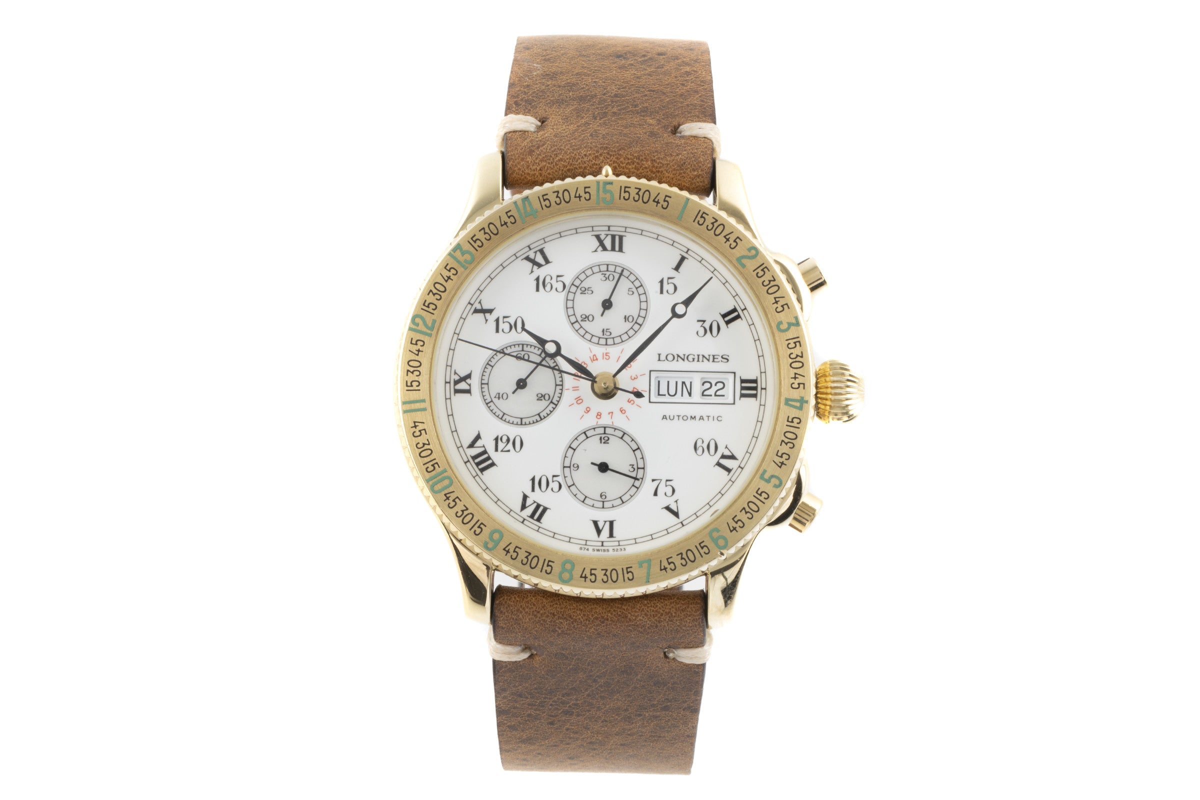 Longines Lindbergh chronograph 18 ct gold automatic men's watch L674.5233, 898 Limited  [2205885]