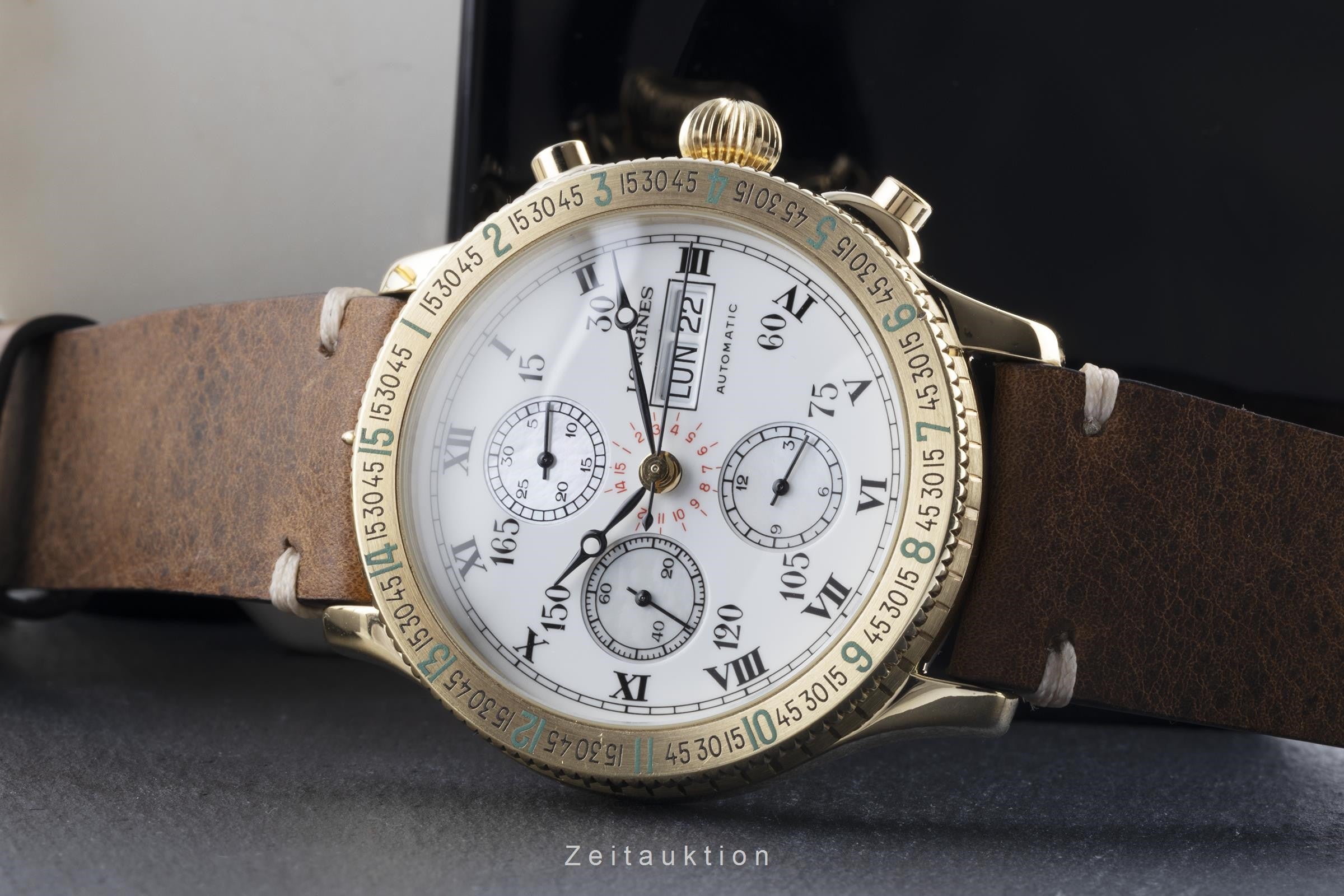 Longines Lindbergh chronograph 18 ct gold automatic men's watch L674.5233, 898 Limited  [2205885]