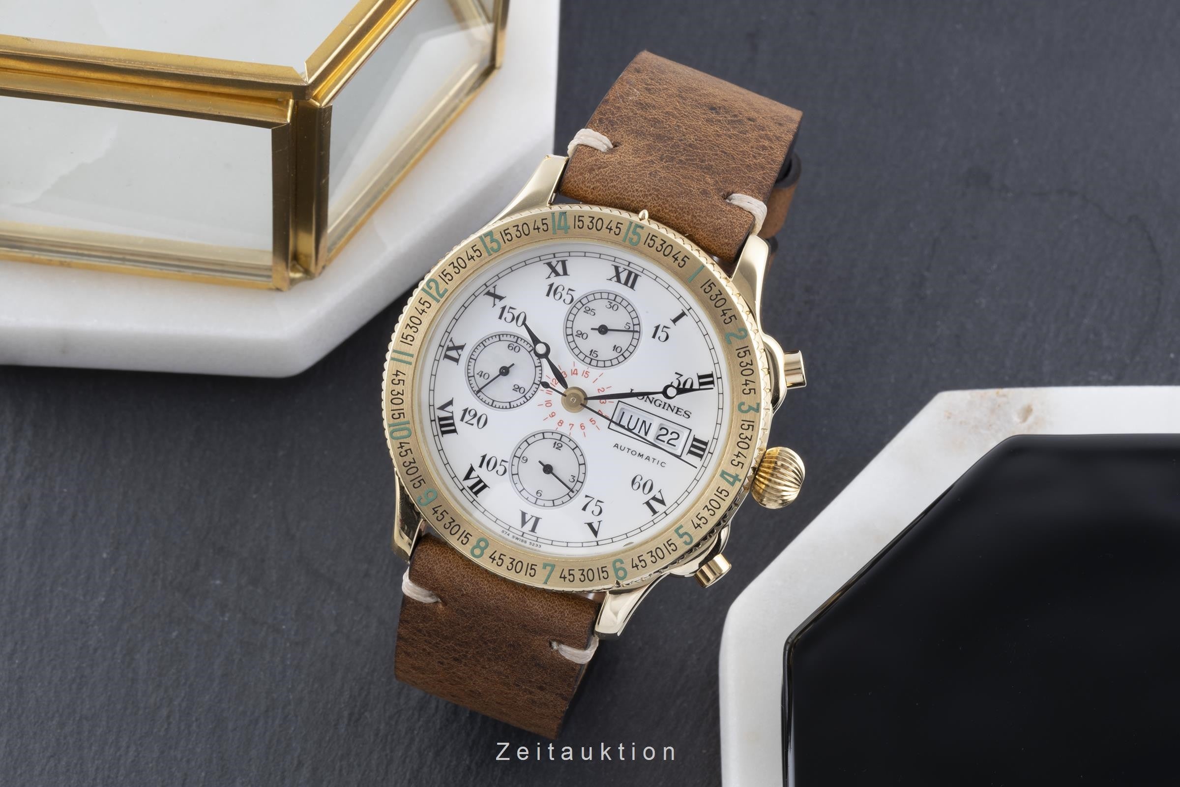 Longines Lindbergh chronograph 18 ct gold automatic men's watch L674.5233, 898 Limited  [2205885]