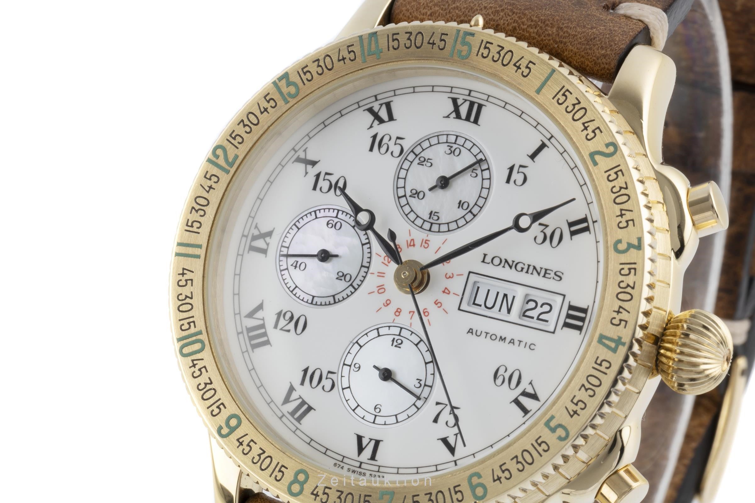 Longines Lindbergh chronograph 18 ct gold automatic men's watch L674.5233, 898 Limited  [2205885]