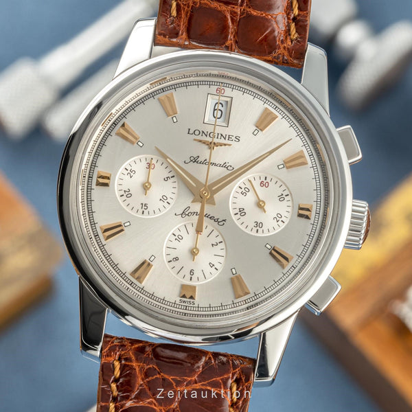 Longines Conquest Heritage cronografo acciaio automatismo Kal