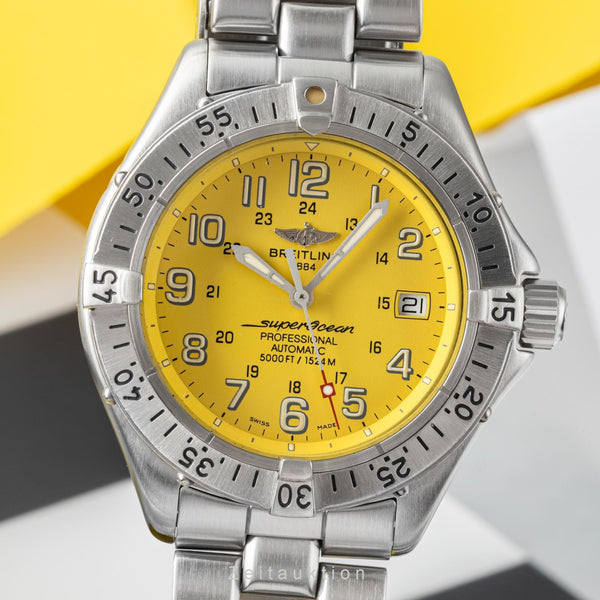 Breitling Superocean Yellow Edelstahl Automatik Herrenuhr A17045 VP: 4600,- € [2206020]