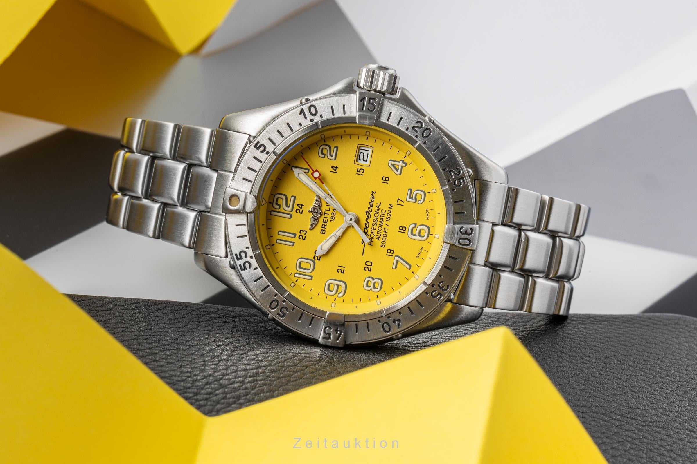 Breitling Superocean Yellow Edelstahl Automatik Herrenuhr A17045 VP: 4600,- € [2206020]