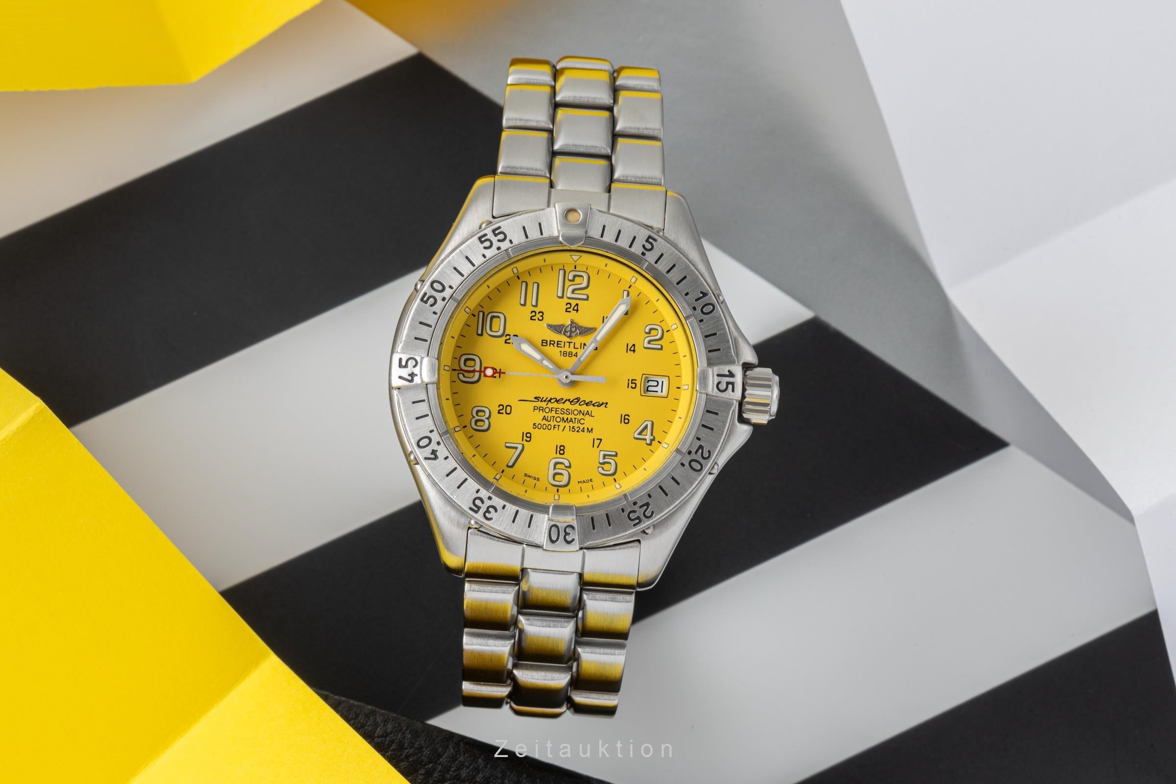 Breitling Superocean Yellow Edelstahl Automatik Herrenuhr A17045 VP: 4600,- € [2206020]