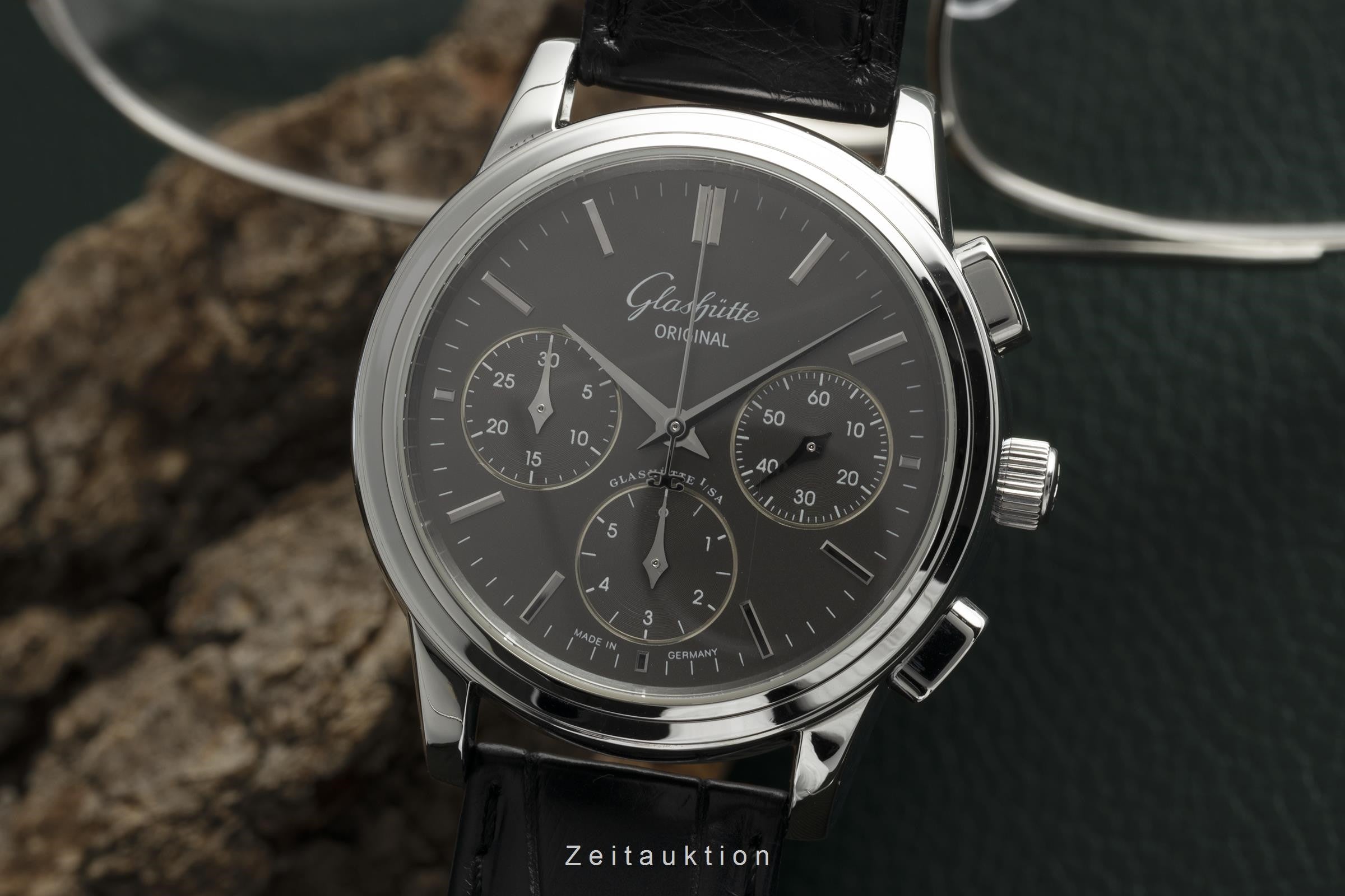 Glashütte Senator chronograph steel automatic men's watch 39-31-14-23-04 LP: 8200EUR  [2206236]