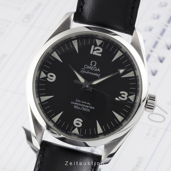 Omega Railmaster acero automático reloj para caballeros 2502.52.00 LP: 6000EUR  [2206340]