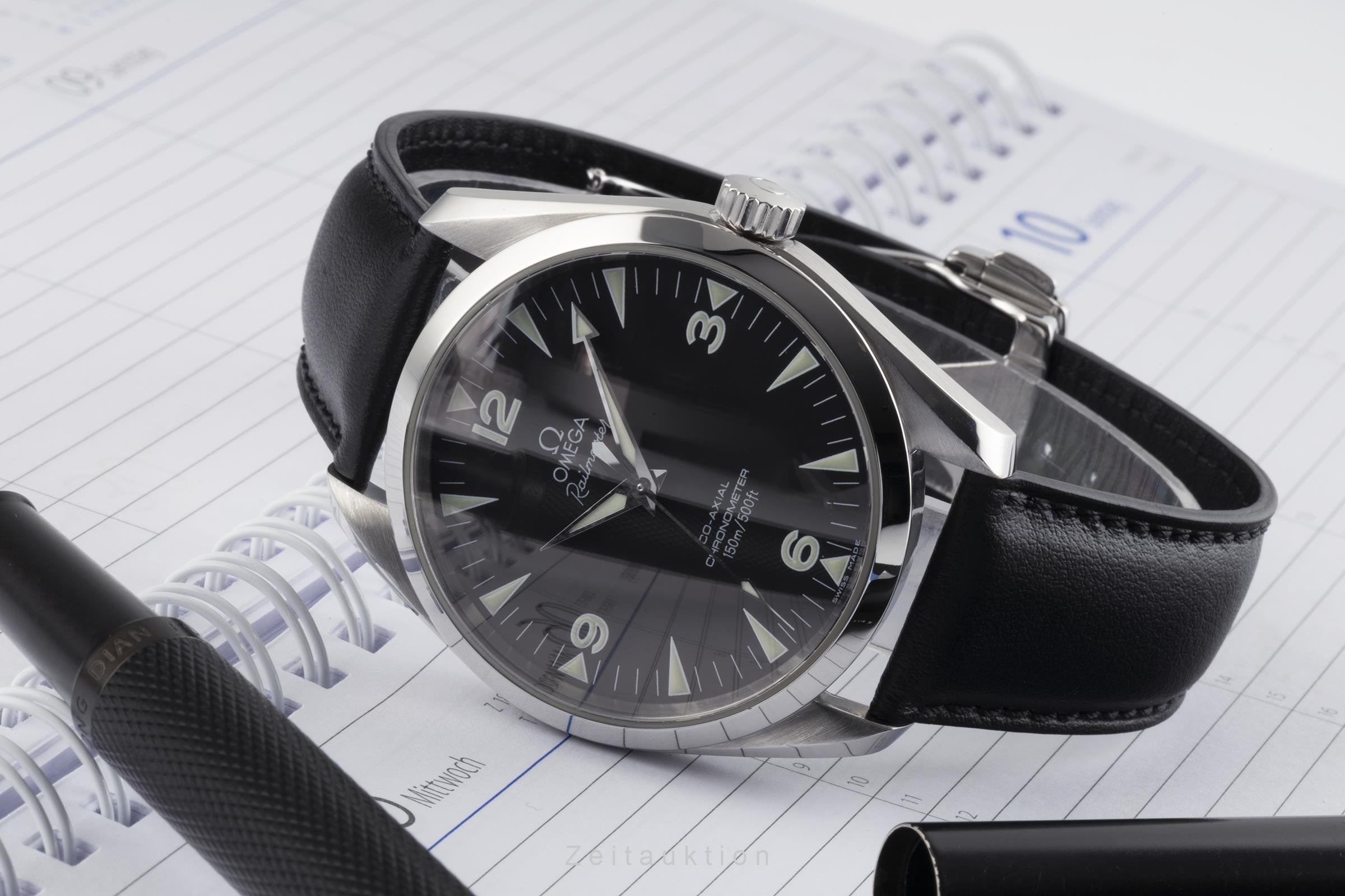 Omega Railmaster acero automático reloj para caballeros 2502.52.00 LP: 6000EUR  [2206340]