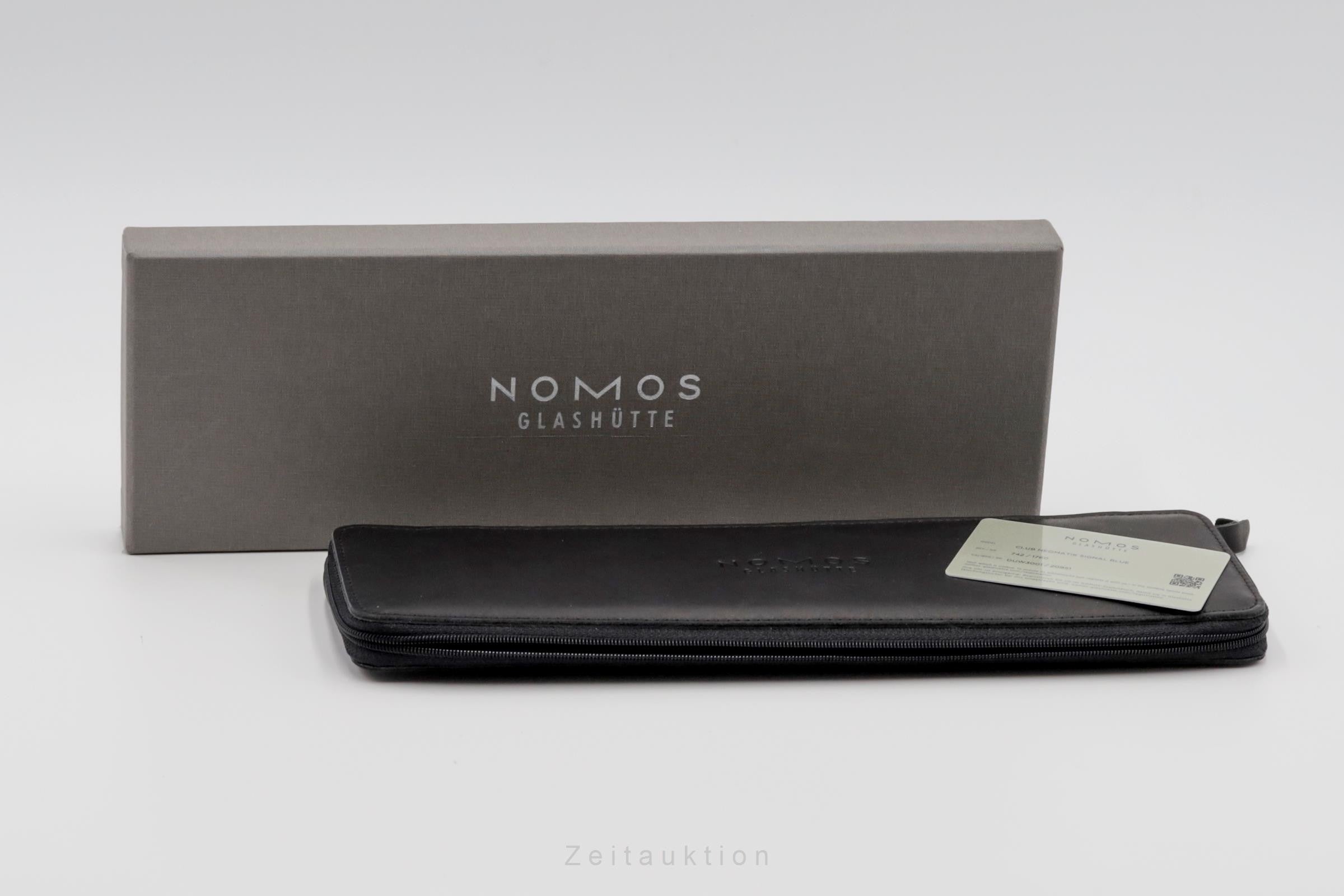 Nomos Club Neomatik 37 Signalblau Edelstahl Automatik Blau Ref. 742 NP: 2500,- € [2206380]