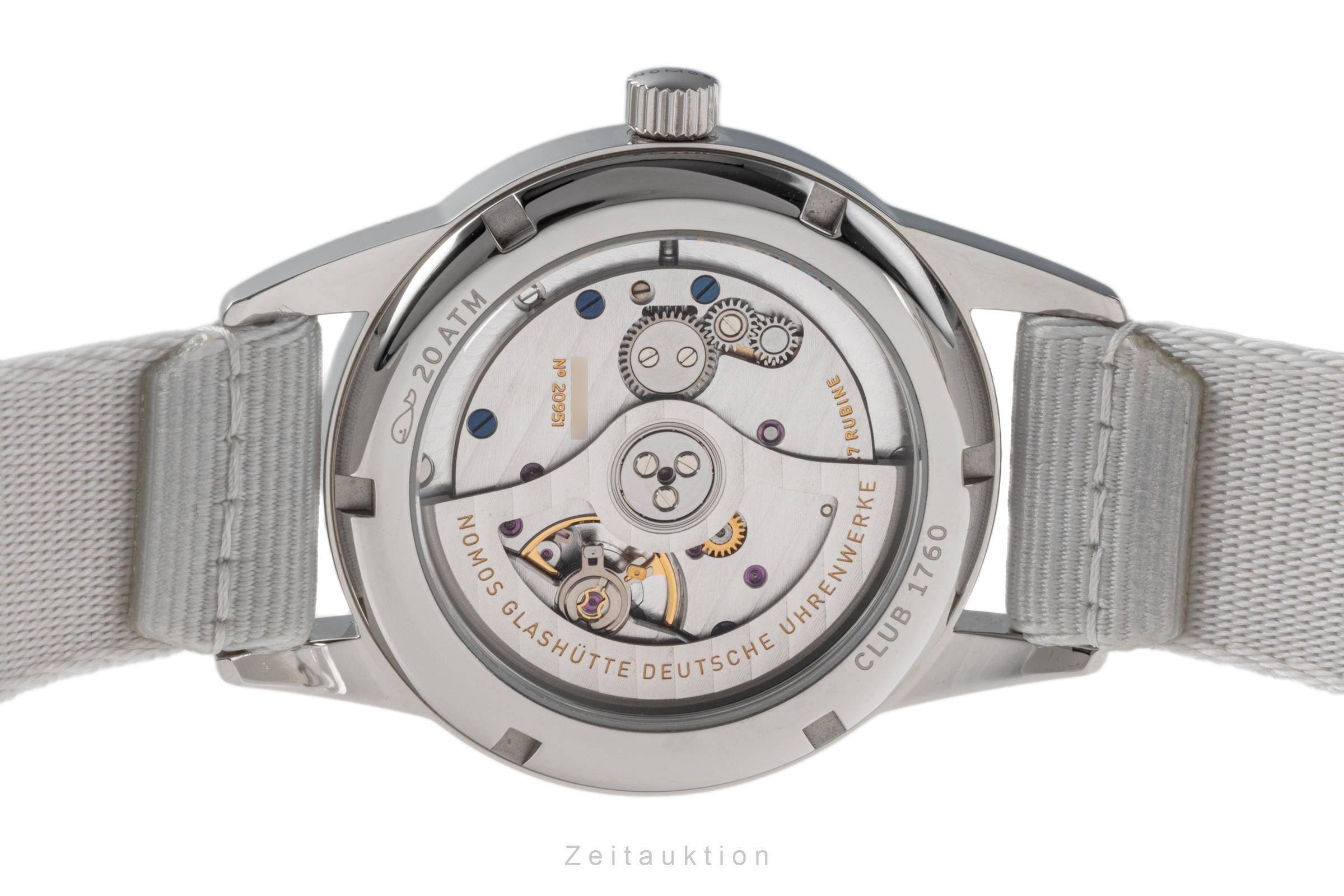 Nomos Club Neomatik 37 Signalblau Edelstahl Automatik Blau Ref. 742 NP: 2500,- € [2206380]