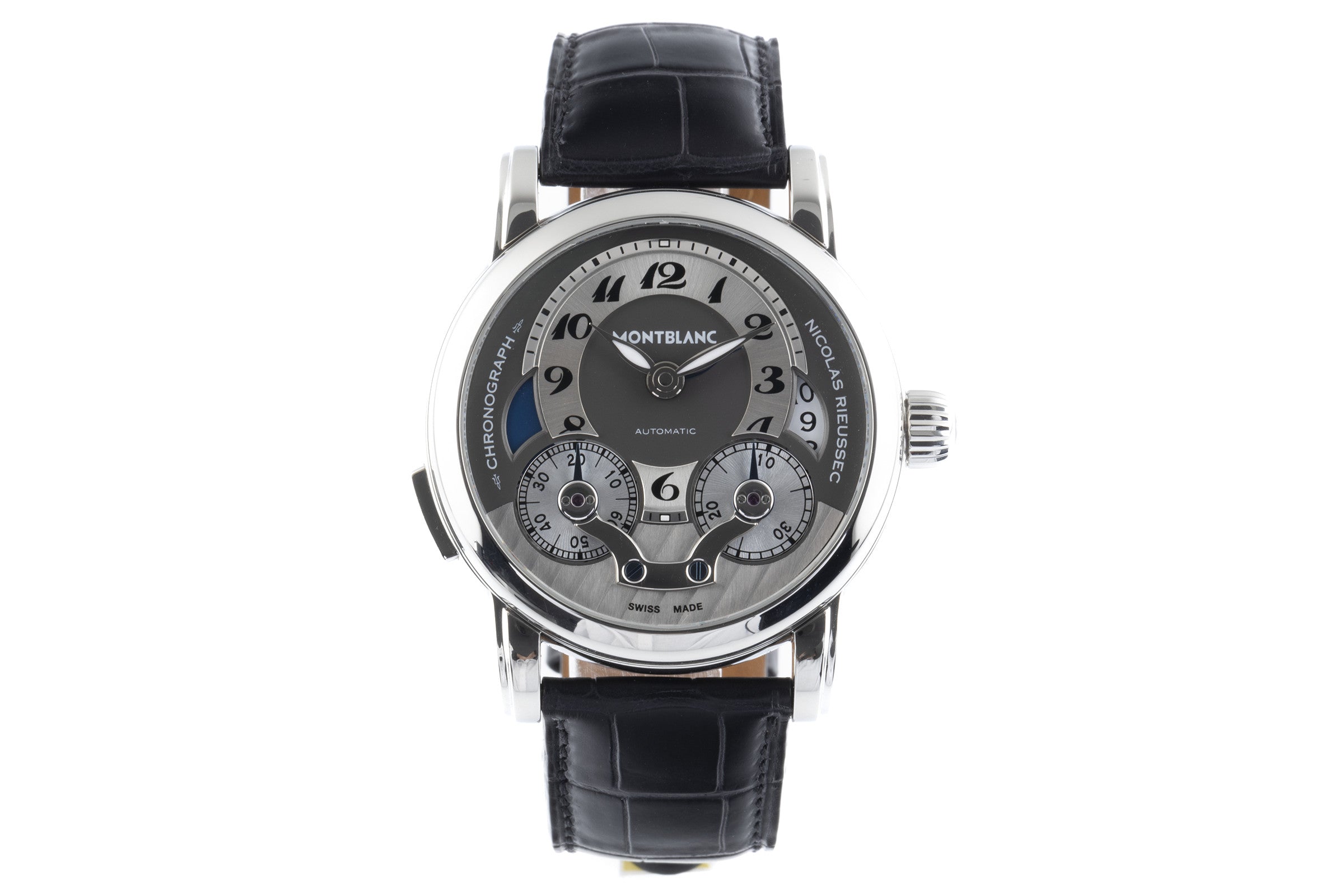 Montblanc Nicolas Rieussec chronographe acier automatique montre pour hommes 7138  [2206385]