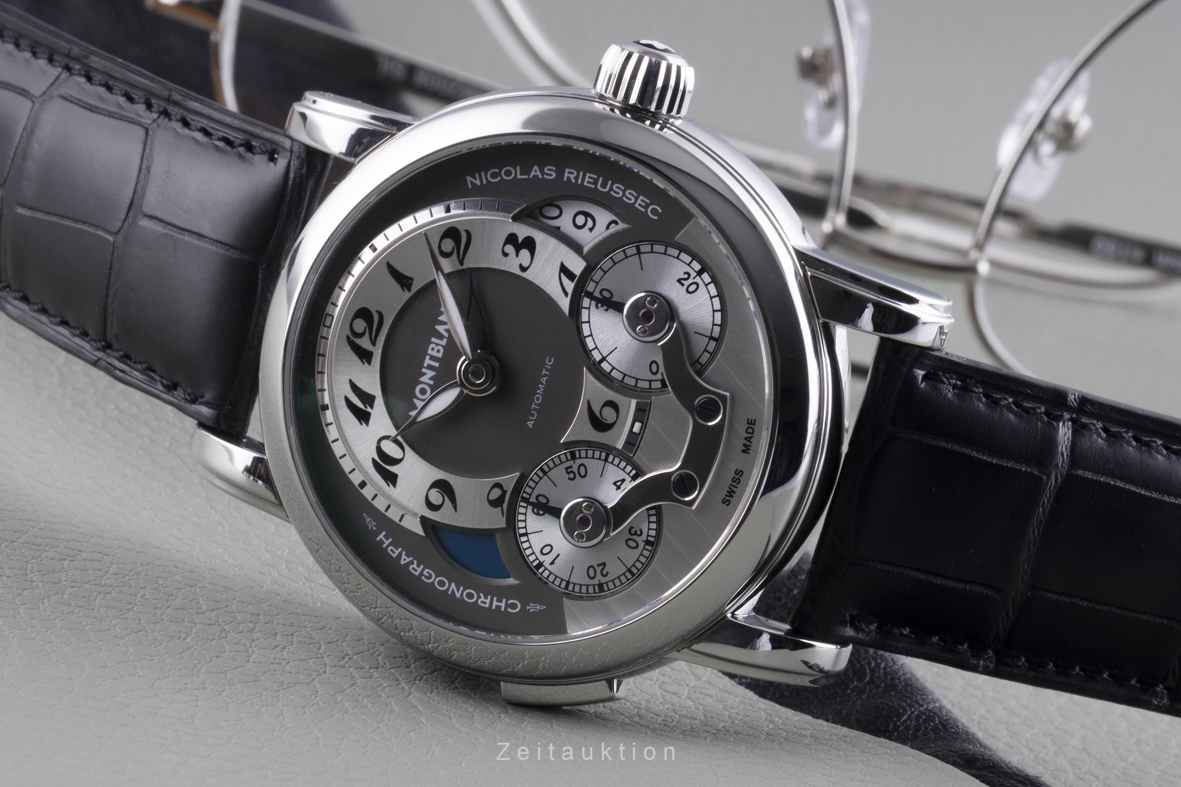 Montblanc Nicolas Rieussec chronographe acier automatique montre pour hommes 7138  [2206385]