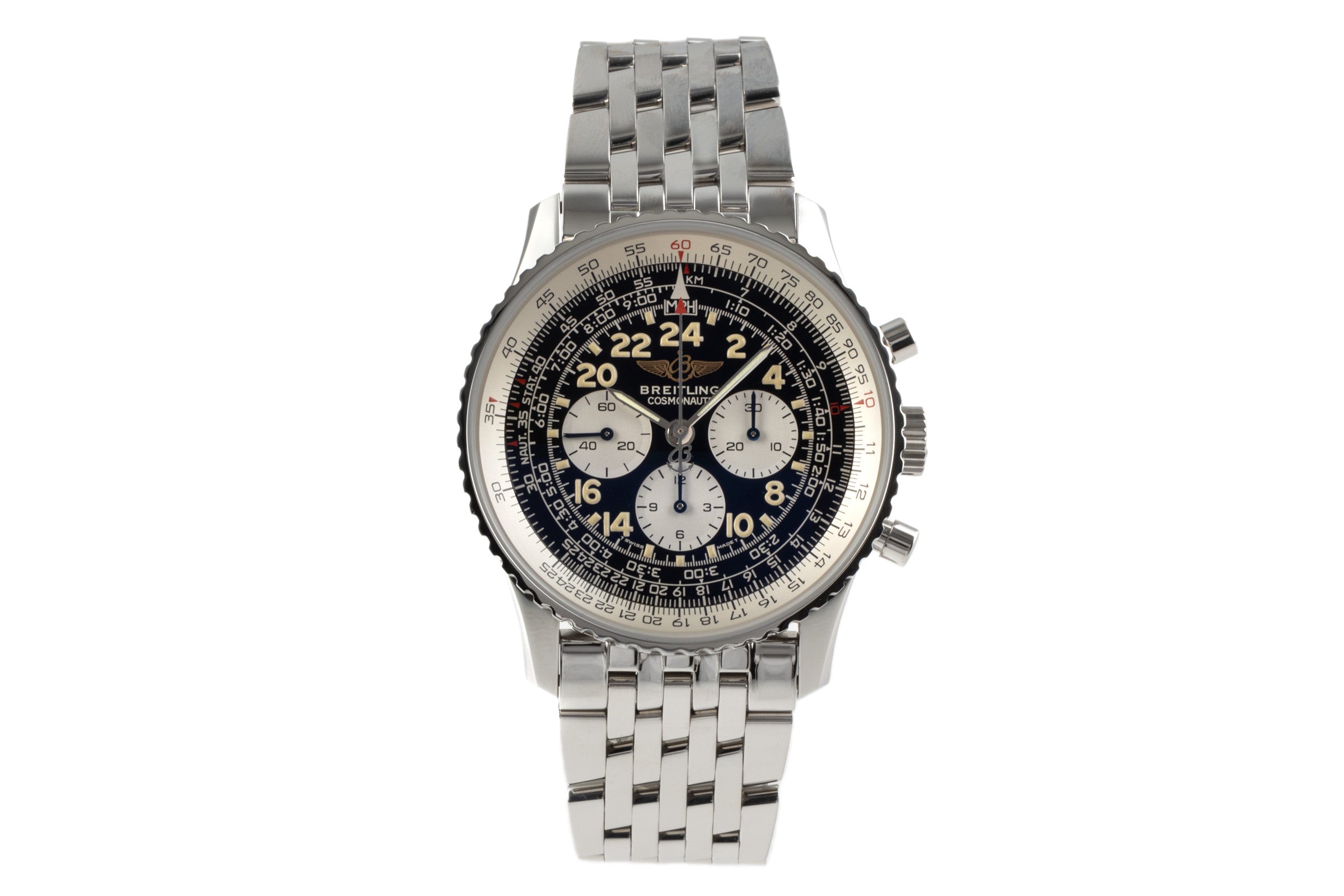 Breitling Navitimer Cosmonaute chronographe acier à remontage manuel montre pour hommes A12023.1 LP: 10550EUR  [2206489]