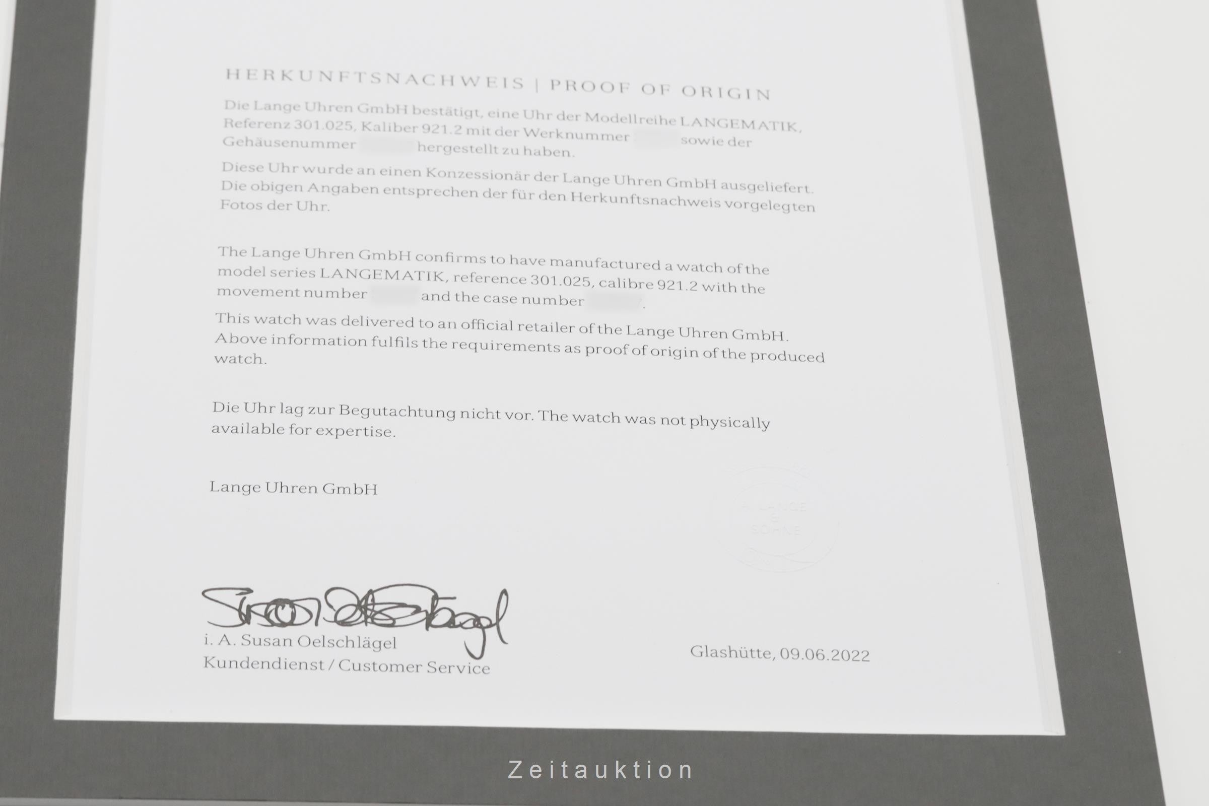 A. Lange & Söhne SAX-O-MAT platino automático reloj para caballeros 301.025  [2206578]