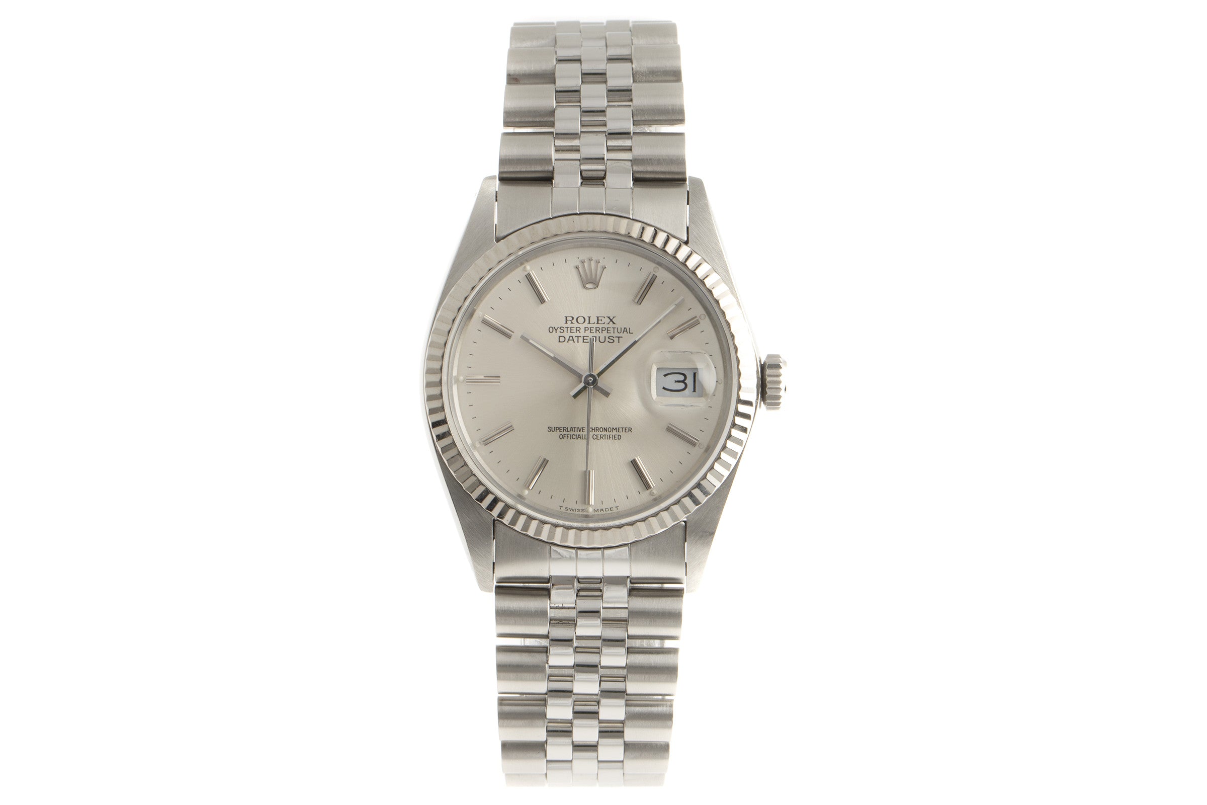 Rolex Datejust acciaio / oro bianco automatismo orologio da uomo 16014  [2206716]