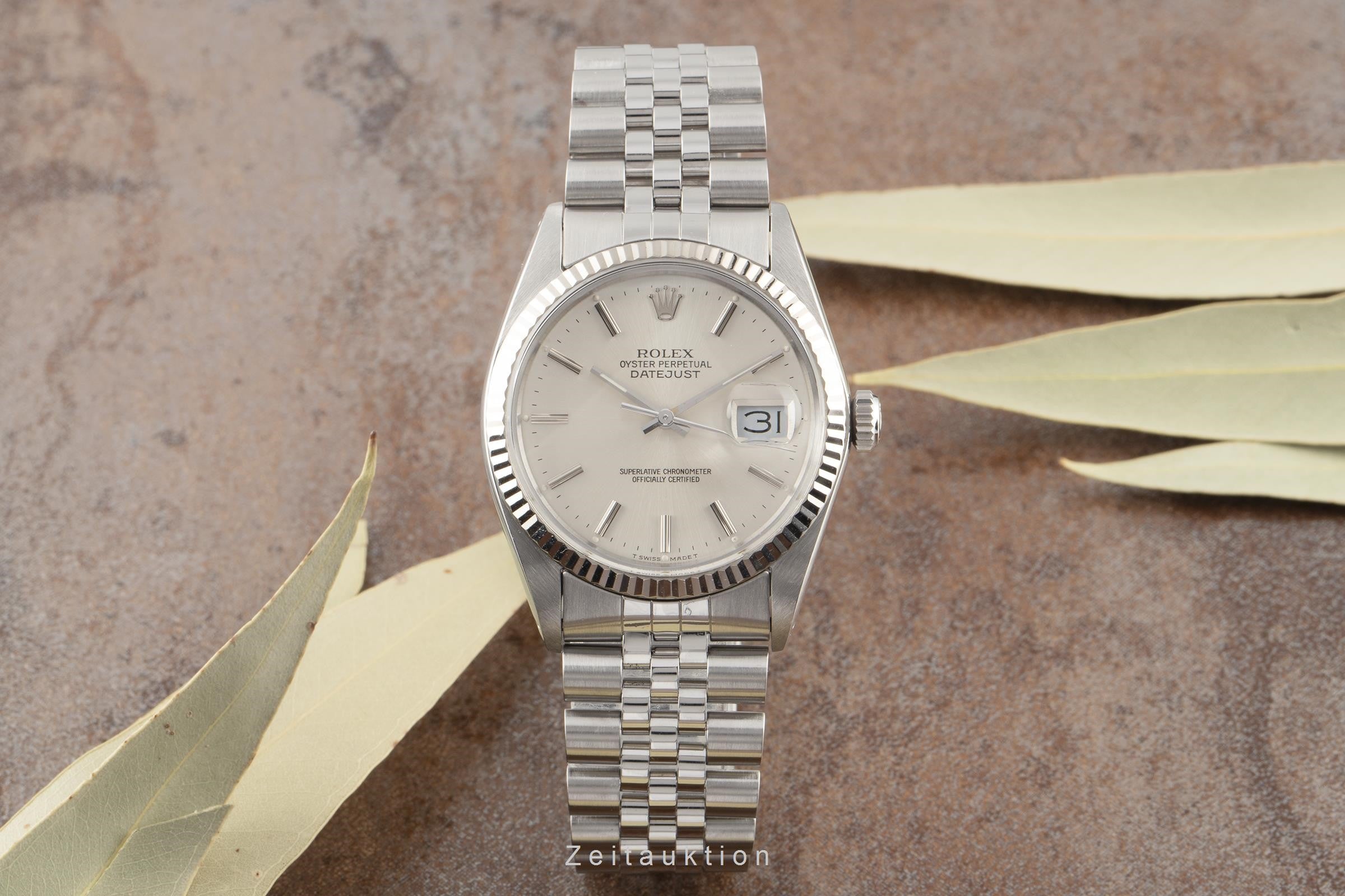 Rolex Datejust acciaio / oro bianco automatismo orologio da uomo 16014  [2206716]