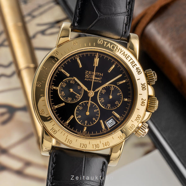 Zenith El Primero chronograph 18 ct gold automatic 400 Ref