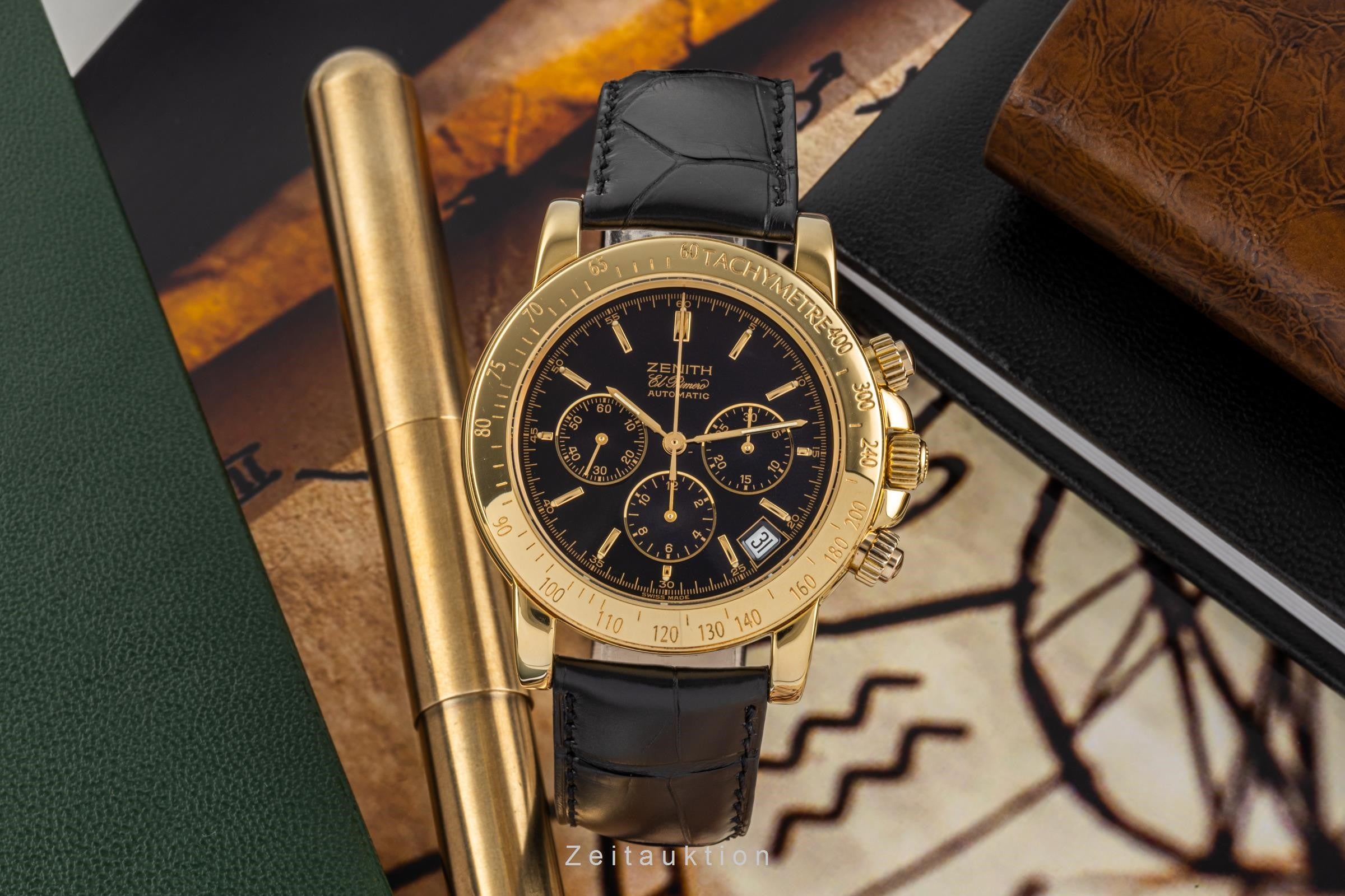 Zenith El Primero chronograph 18 ct gold automatic Kal. 400 Ref