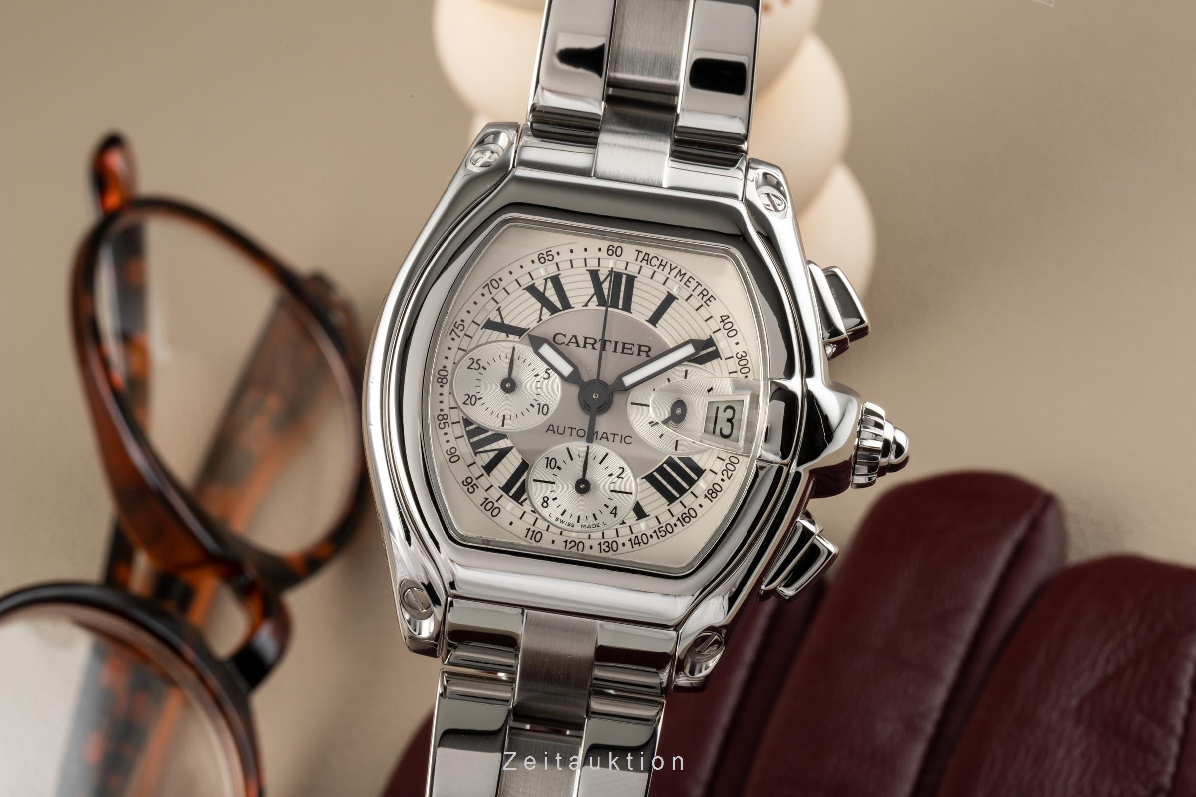 Cartier Roadster chronograph steel automatic Kal. 8510 Ref. 2618