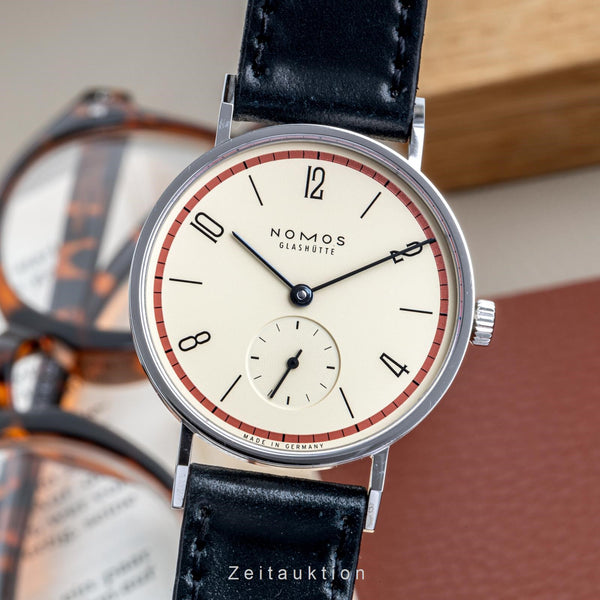 Nomos Tangente Rot "Ein Jahrhundert Bauhaus" 33 Handaufzug 122.S3 B&P Limitiert [2206807]
