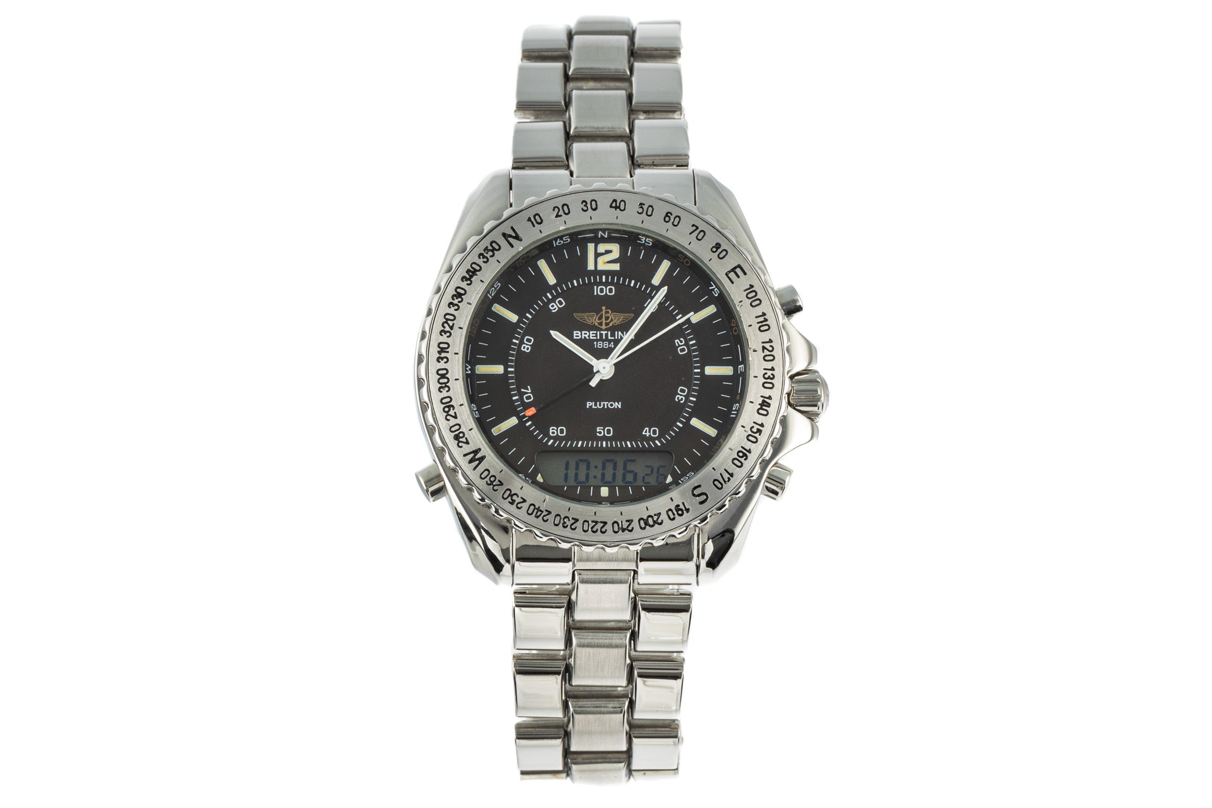 Breitling Pluton chronograph steel quartz men's watch A51038  [2206976]