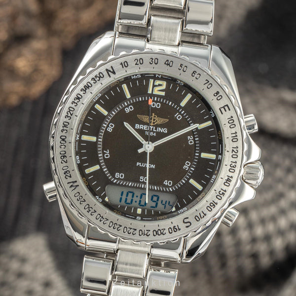 Breitling Pluton chronograph steel quartz men's watch A51038  [2206976]