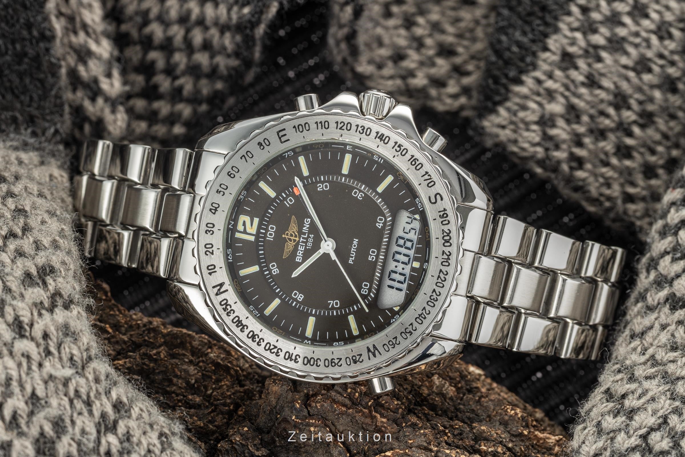 Breitling Pluton chronograph steel quartz Kal. B232 Ref. A51038