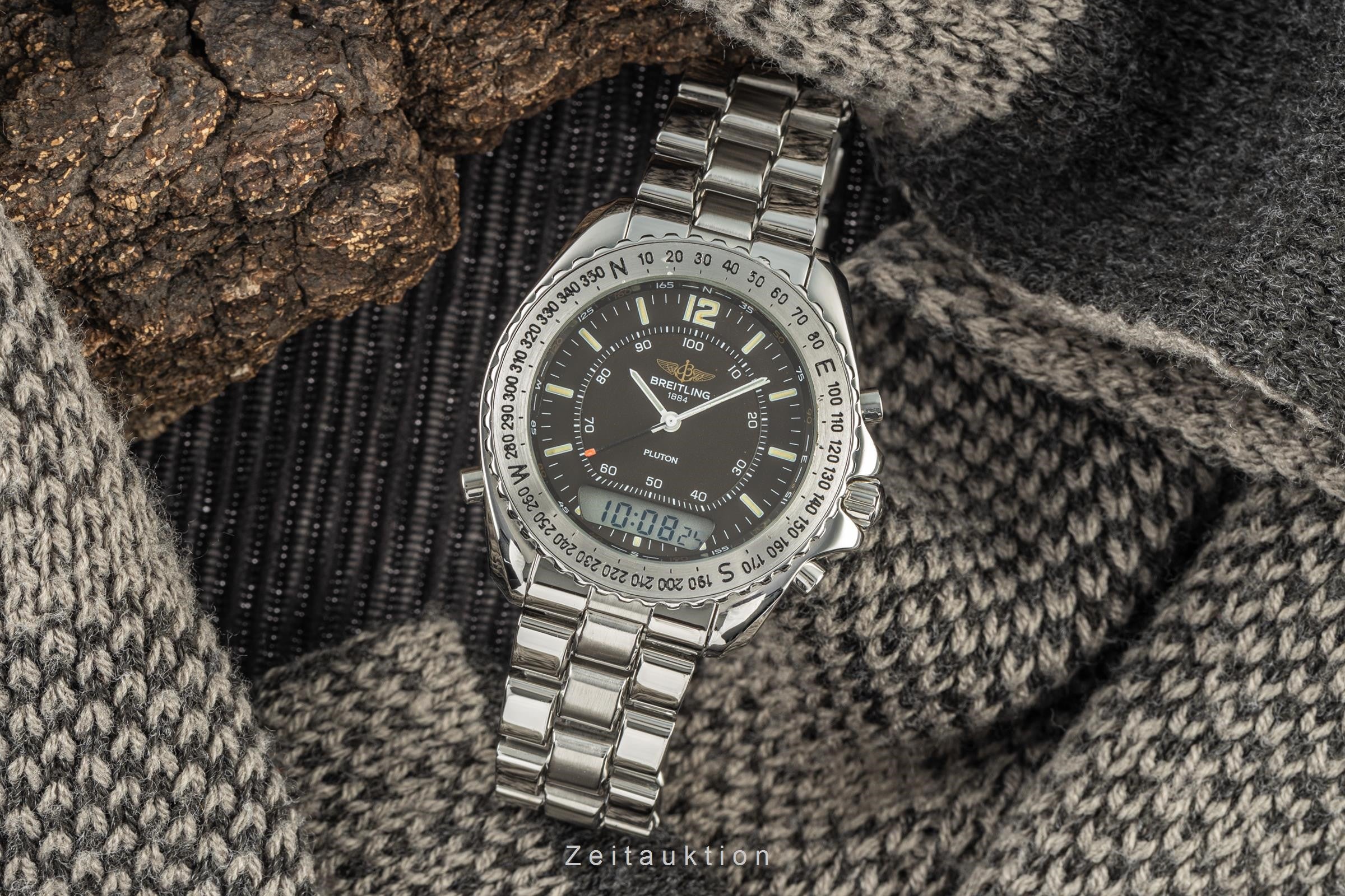 Breitling Pluton chronograph steel quartz men's watch A51038  [2206976]