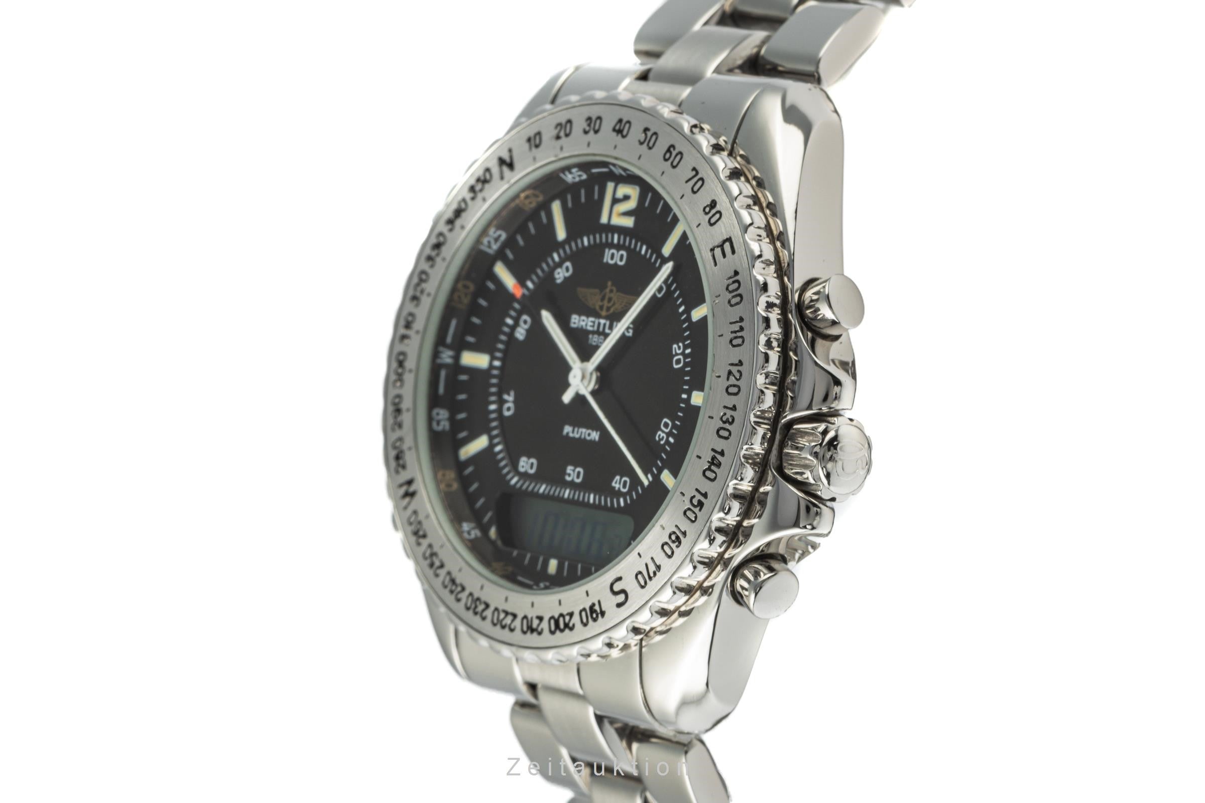 Breitling Pluton chronograph steel quartz Kal. B232 Ref. A51038