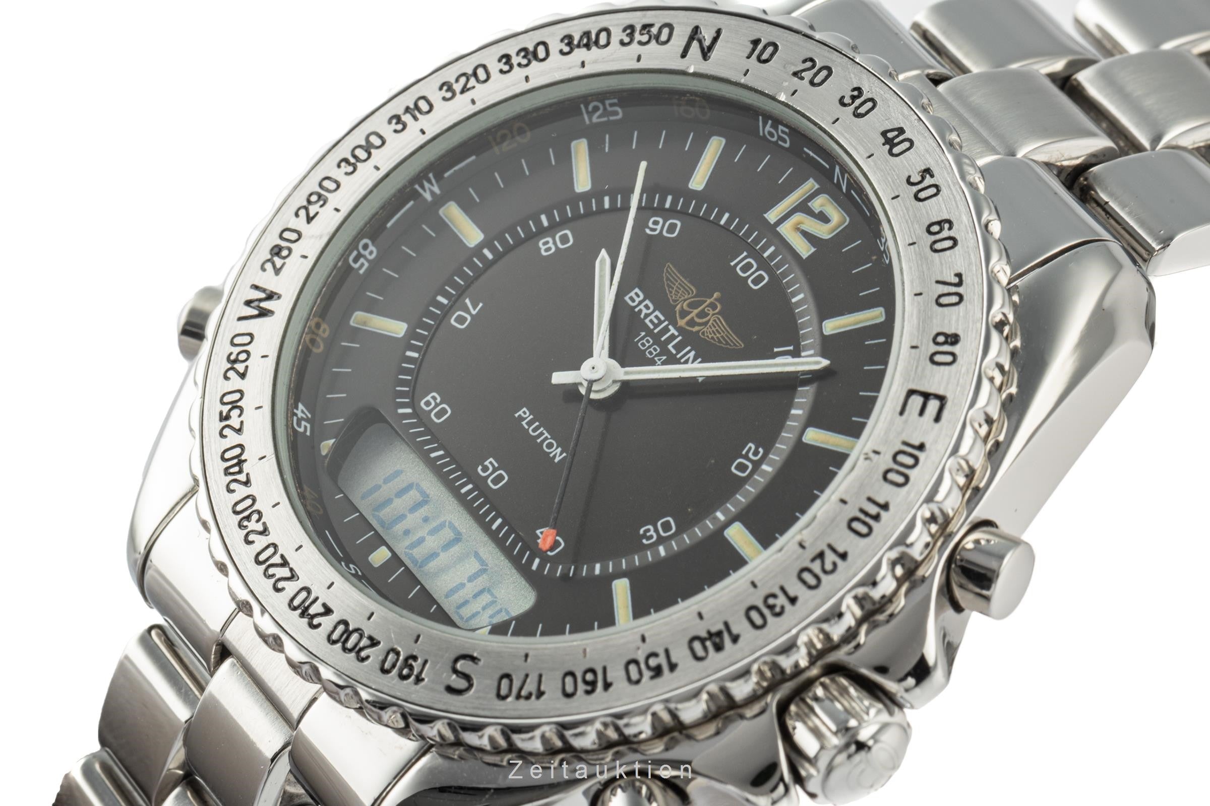 Breitling Pluton chronograph steel quartz Kal. B232 Ref. A51038
