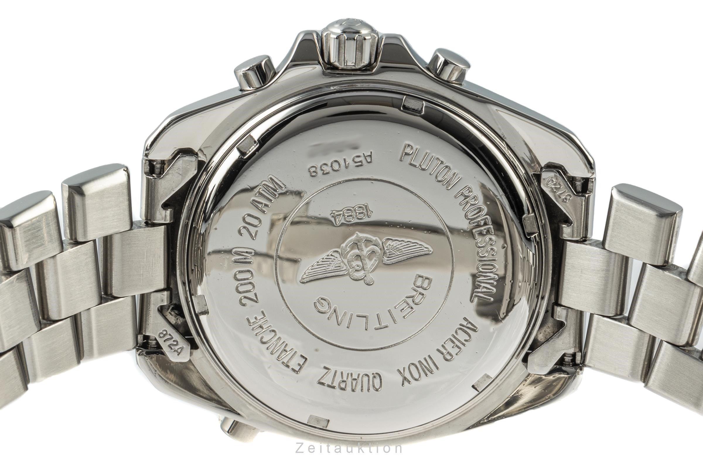 Breitling Pluton chronograph steel quartz Kal. B232 Ref. A51038
