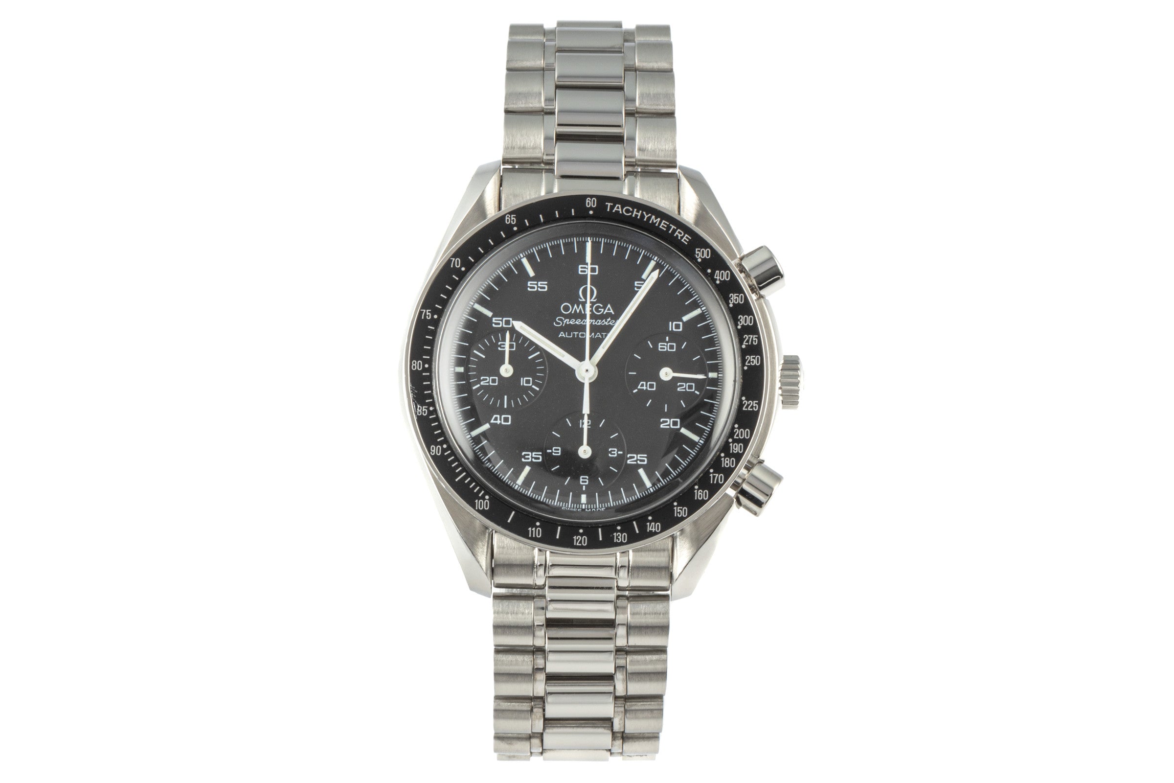 Omega Speedmaster chronograph steel automatic Kal. 3220A Ref