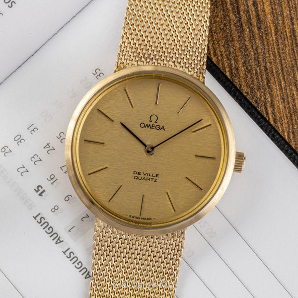Omega De Ville gold-plated quartz men's watch 3910015.1/1910034.1  [2207358]