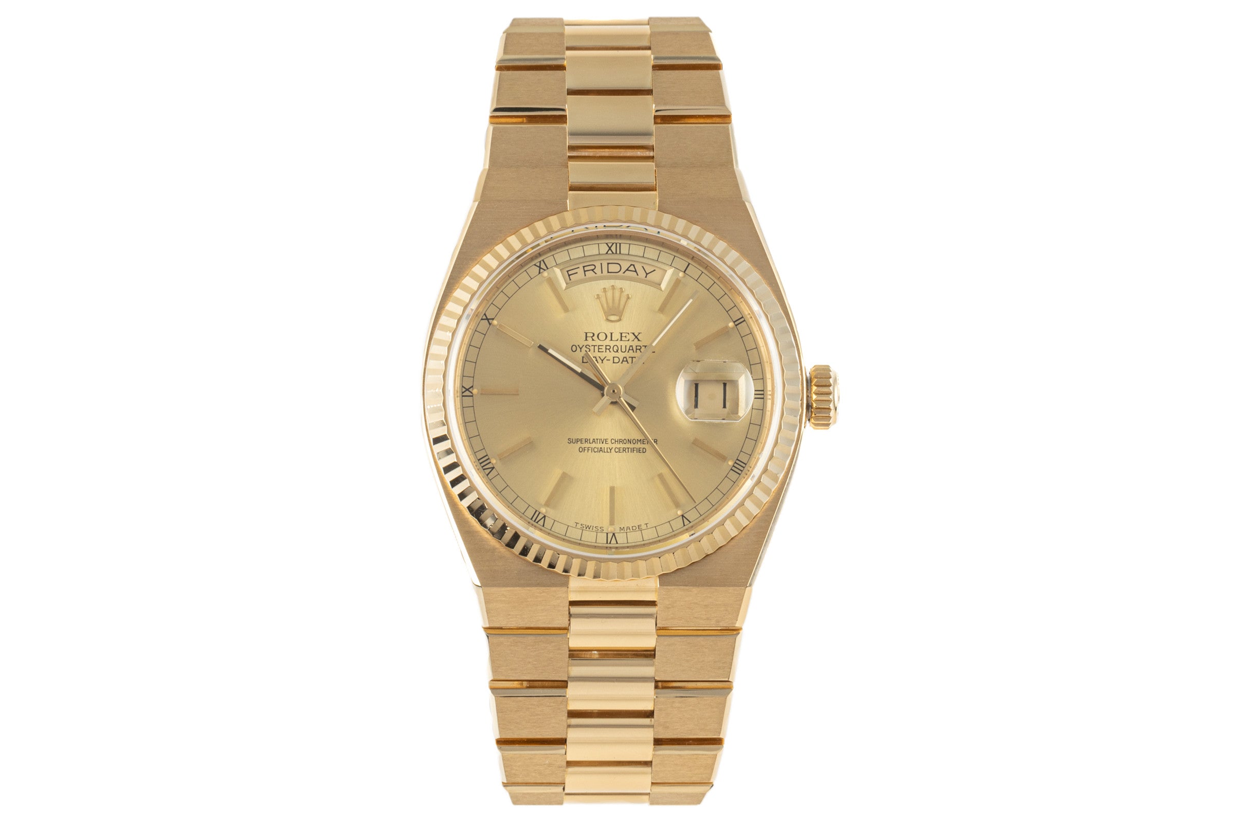 Rolex Day-Date Oysterquartz 18k (0,750) Gold Herrenuhr Ref. 19018 VP: 34400,- € [2207623]
