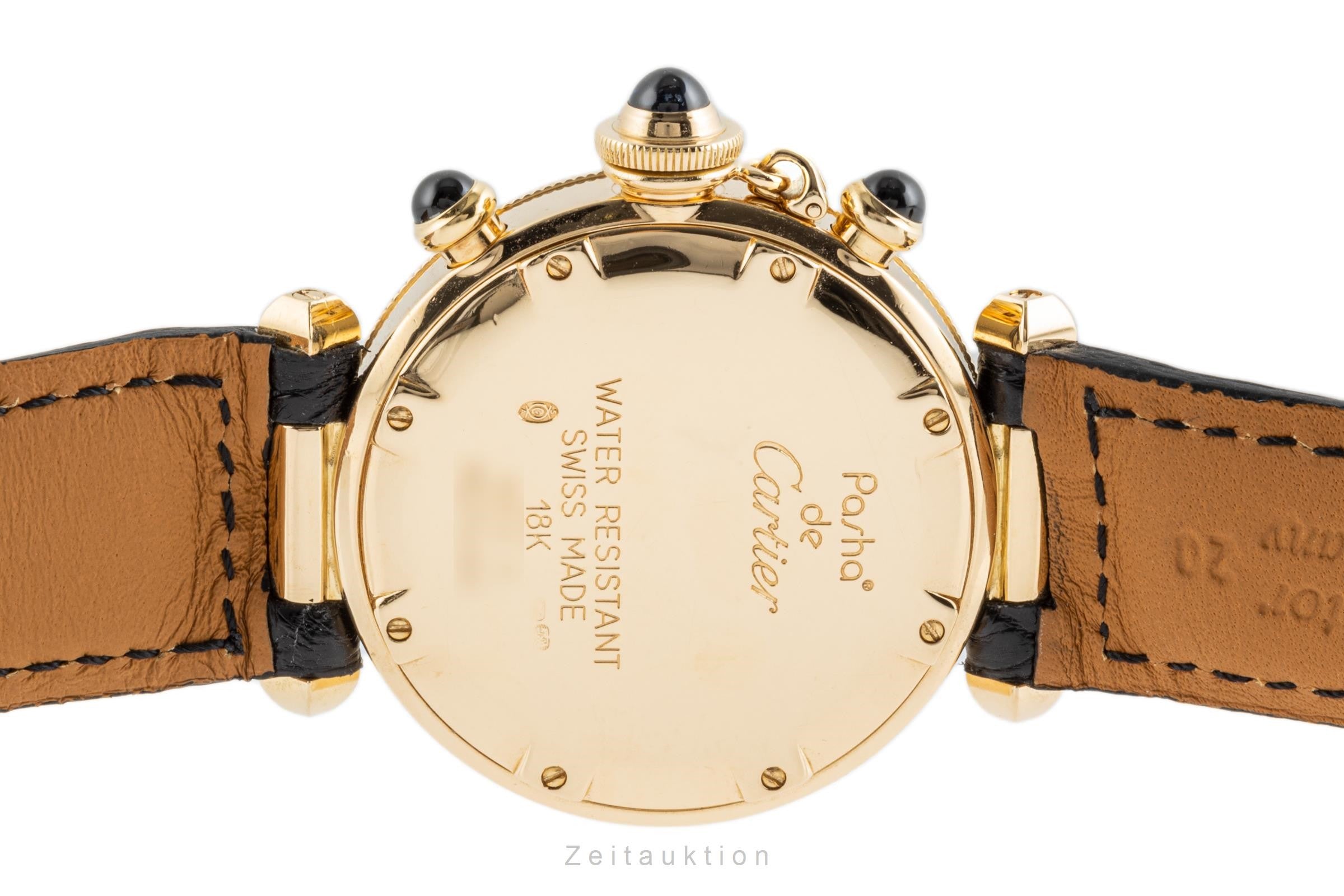 Cartier Pasha 18K (0,750) Gold Chronograph Datum Herrenuhr Ref. 1353 Klassiker [2207688]