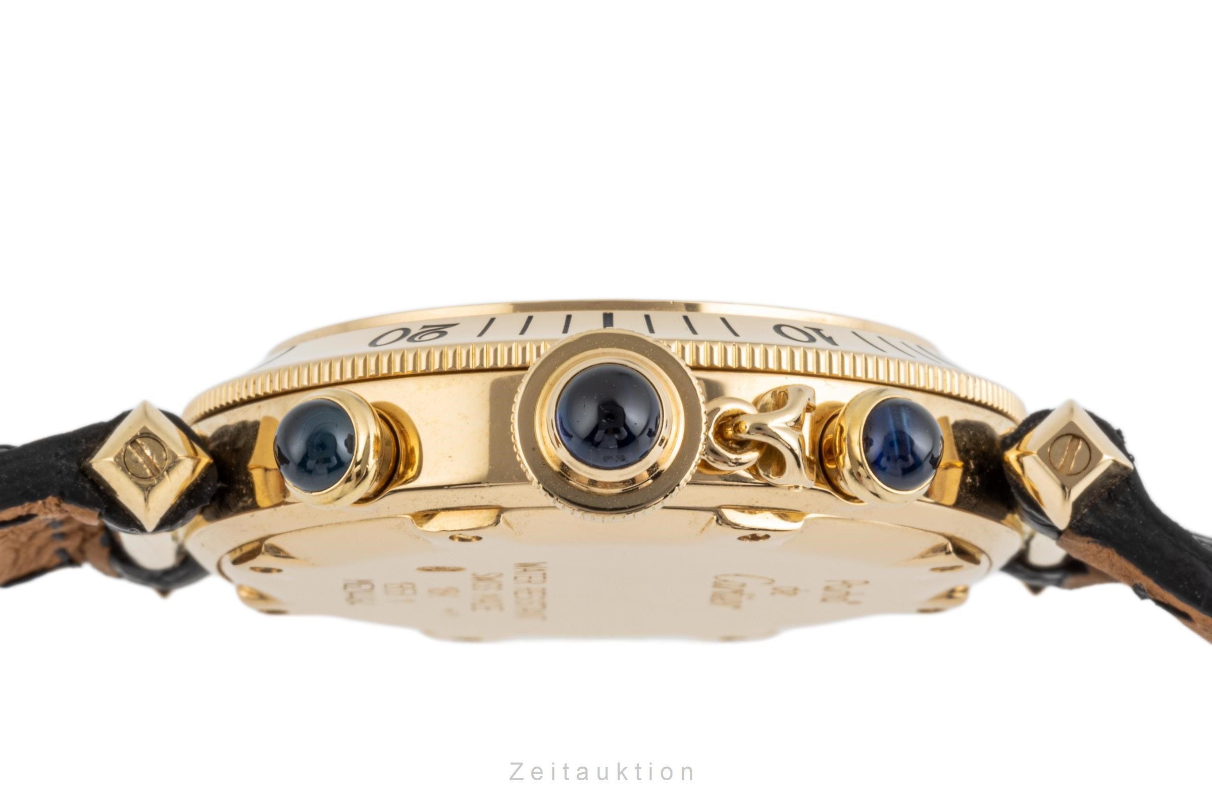 Cartier Pasha 18K (0,750) Gold Chronograph Datum Herrenuhr Ref. 1353 Klassiker [2207688]