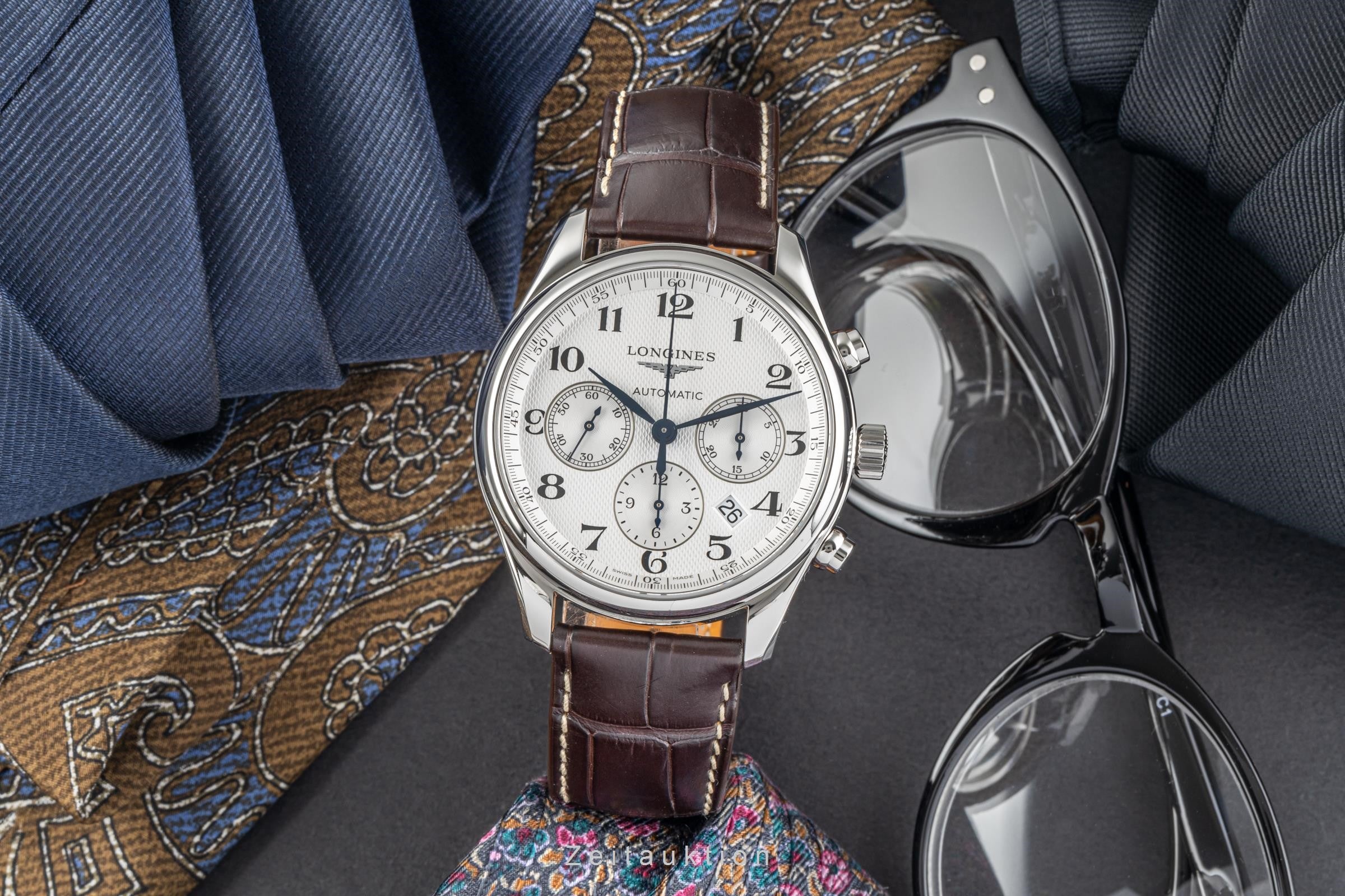 Longines Master Collection chronograph steel automatic men's watch L27594785 LP: 3300EUR  [2300195]