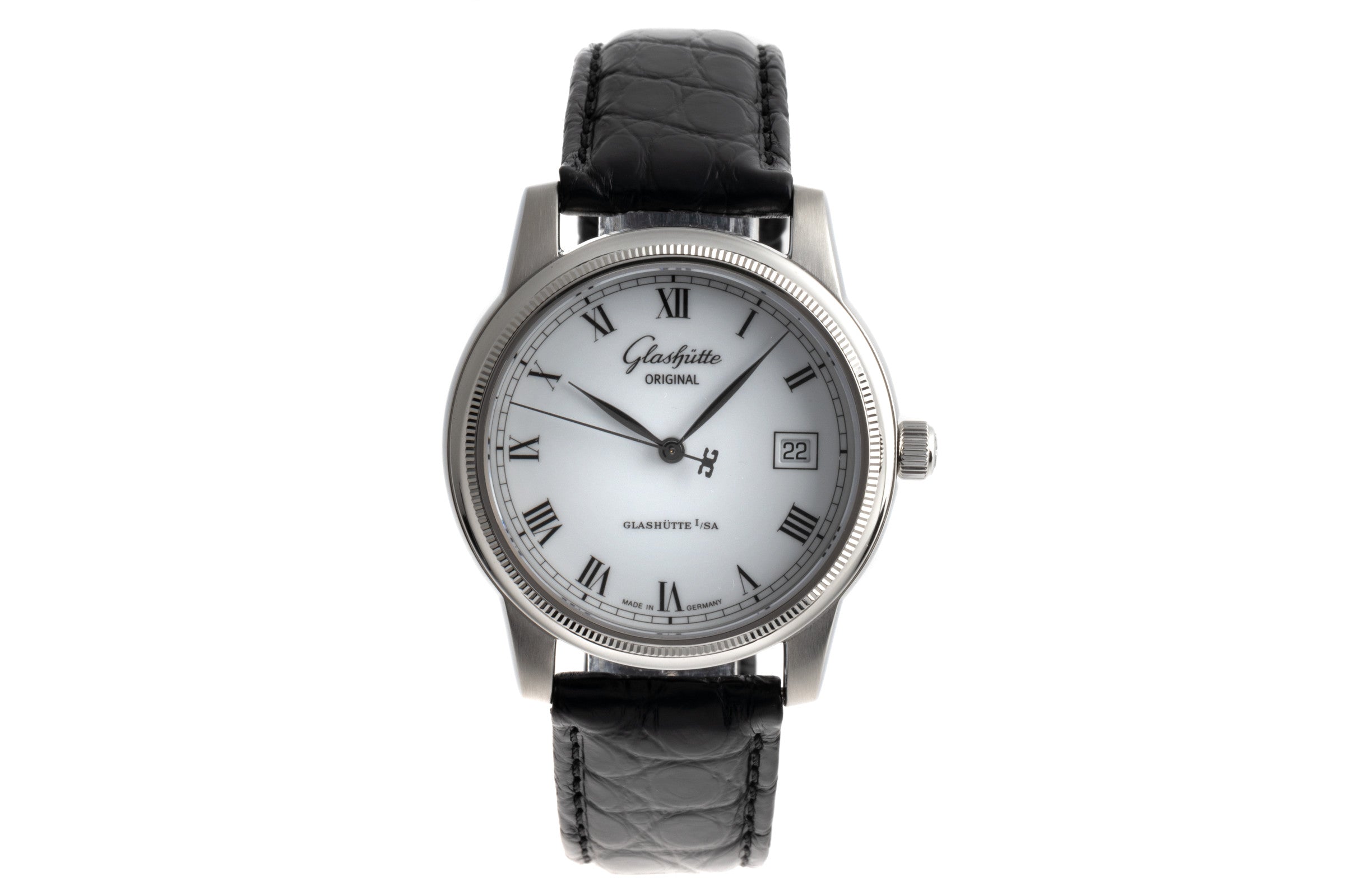 Glashütte Senator acciaio automatismo orologio da uomo 39-11-03-03-04 LP: 9000EUR  [2300229]