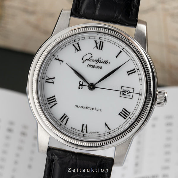 Glashütte Senator acciaio automatismo orologio da uomo 39-11-03-03-04 LP: 9000EUR  [2300229]