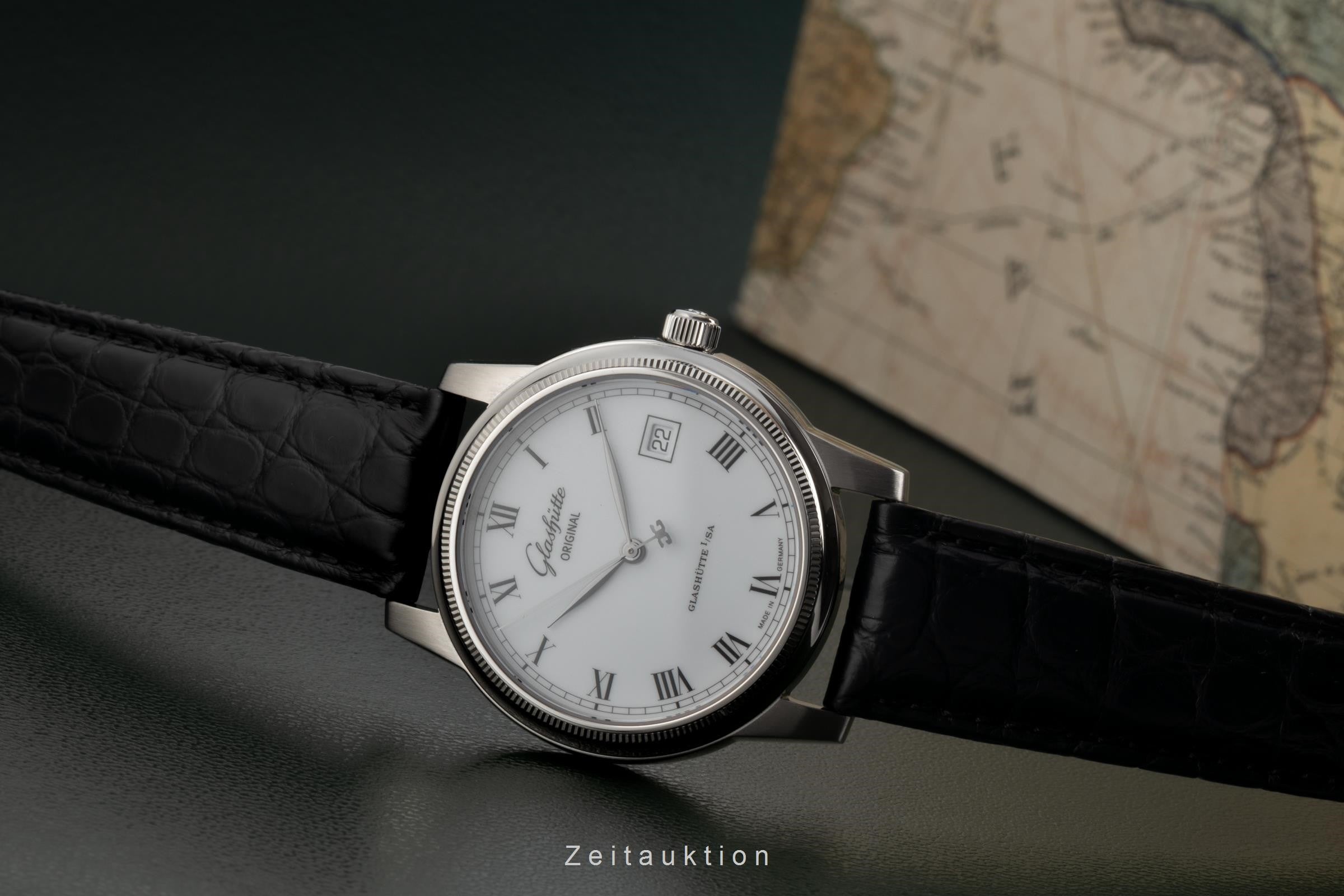 Glashütte Senator acciaio automatismo orologio da uomo 39-11-03-03-04 LP: 9000EUR  [2300229]