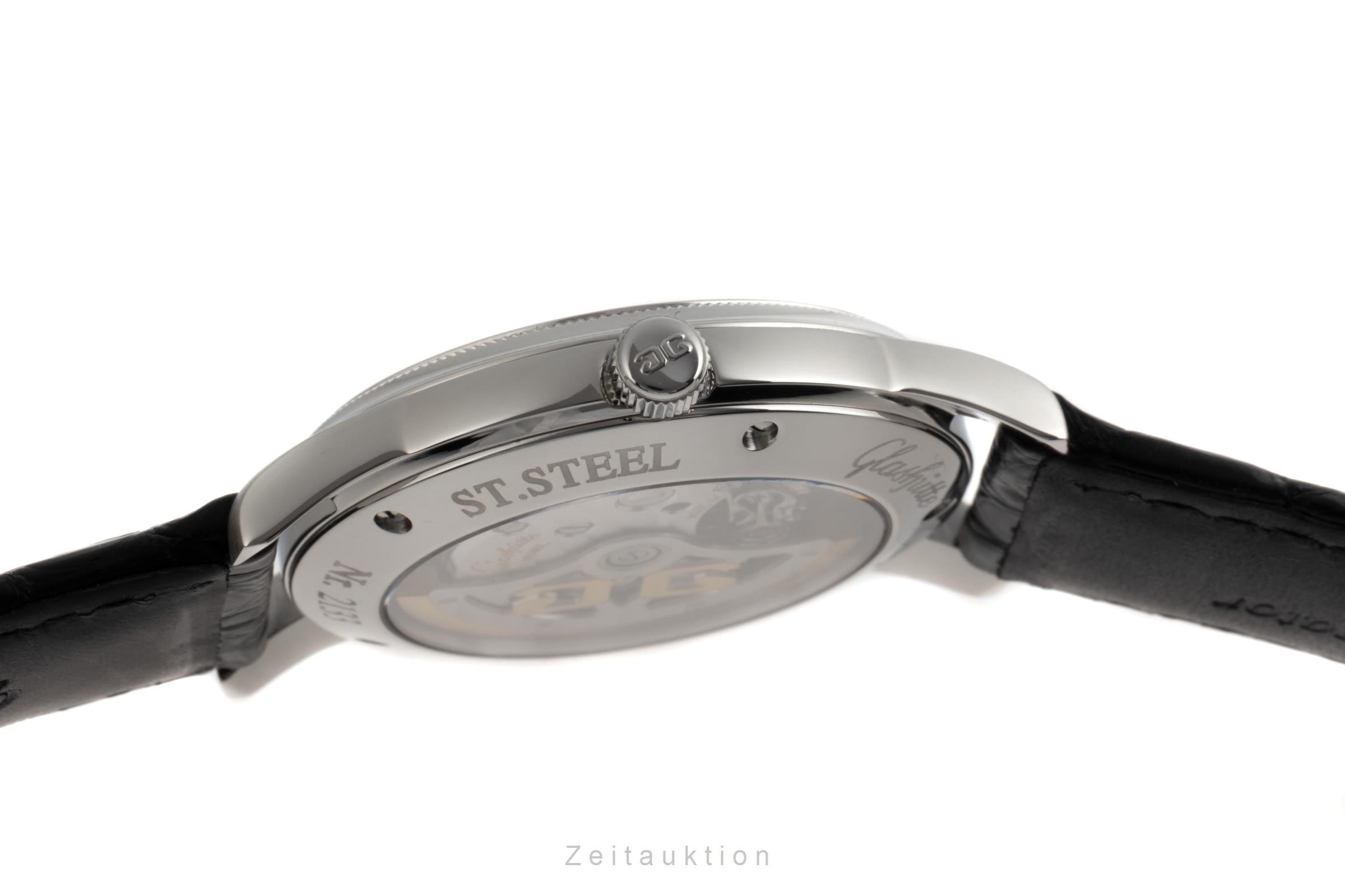 Glashütte Senator acciaio automatismo orologio da uomo 39-11-03-03-04 LP: 9000EUR  [2300229]