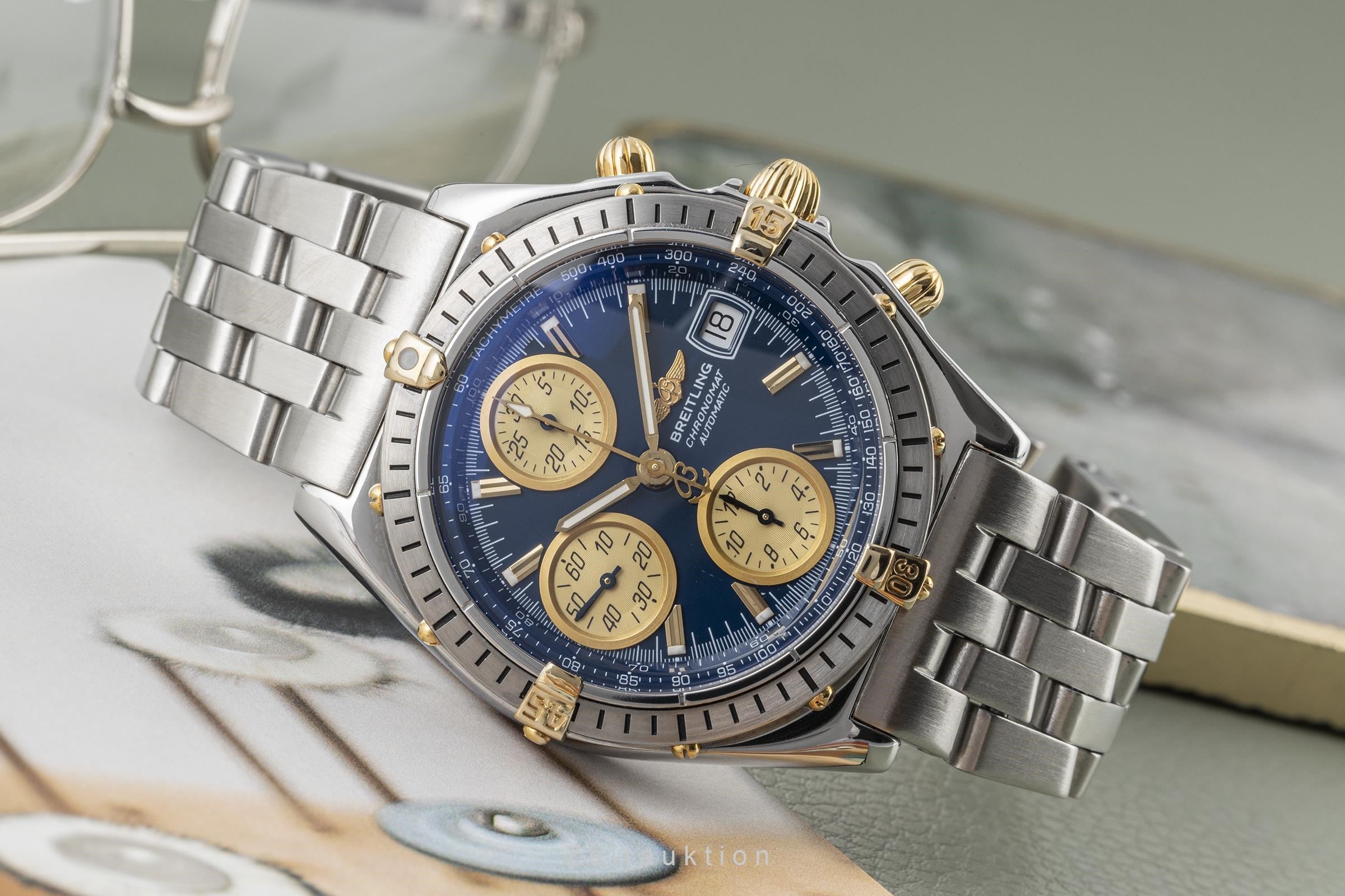 BREITLING CHRONOMAT 初期モデル 訳アリ Breitling Chronomat chronograph gilt / steel automatic Kal. B13