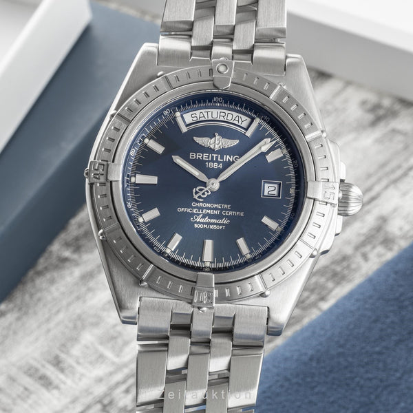 Breitling Headwind Day-Date Blue Dial Automatik Edelstahl Herrenuhr Ref. A45355 [2300593]
