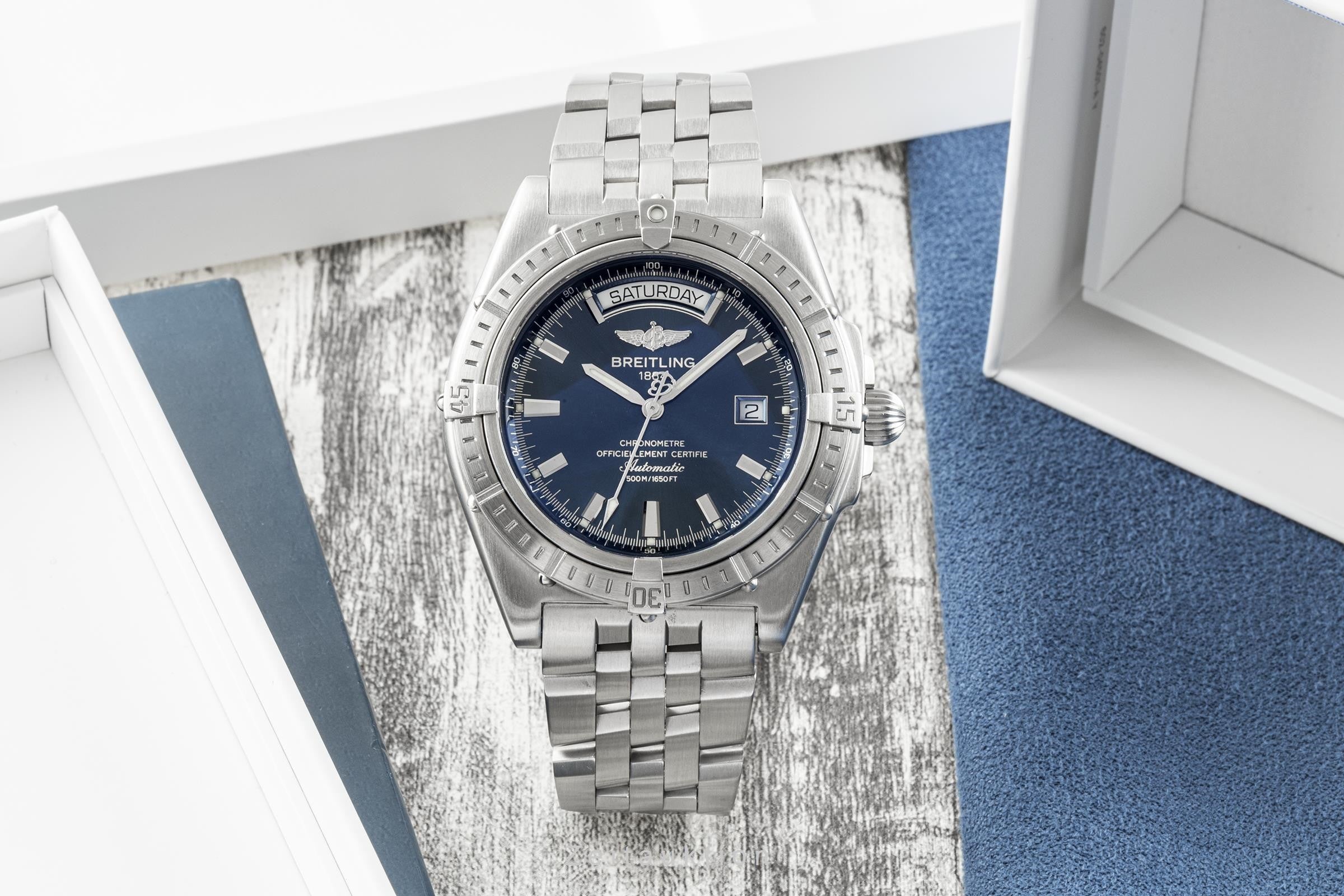 Breitling Headwind Day-Date Blue Dial Automatik Edelstahl Herrenuhr Ref. A45355 [2300593]