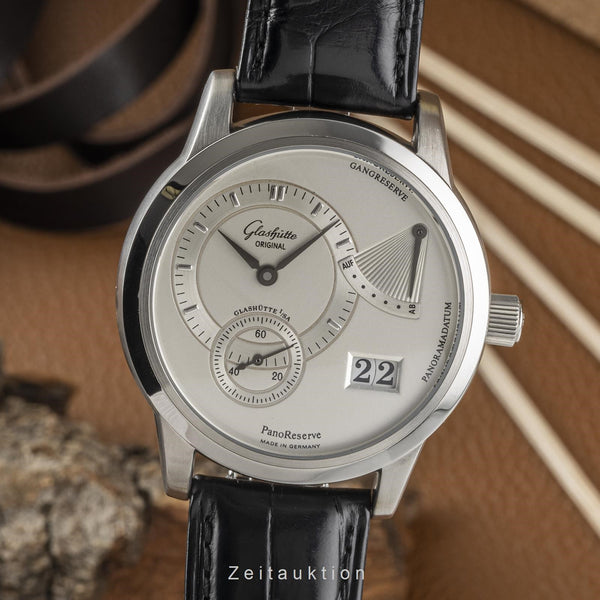 Glashütte PanoReserve Stahl Handaufzug Herrenuhr Ref. 65-01-02-02-04  [2300978]