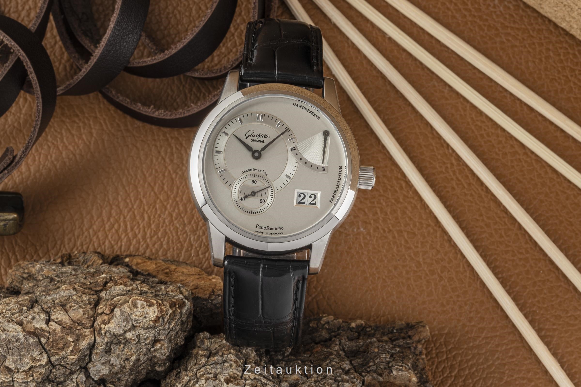 Glashütte PanoReserve Stahl Handaufzug Herrenuhr Ref. 65-01-02-02-04  [2300978]