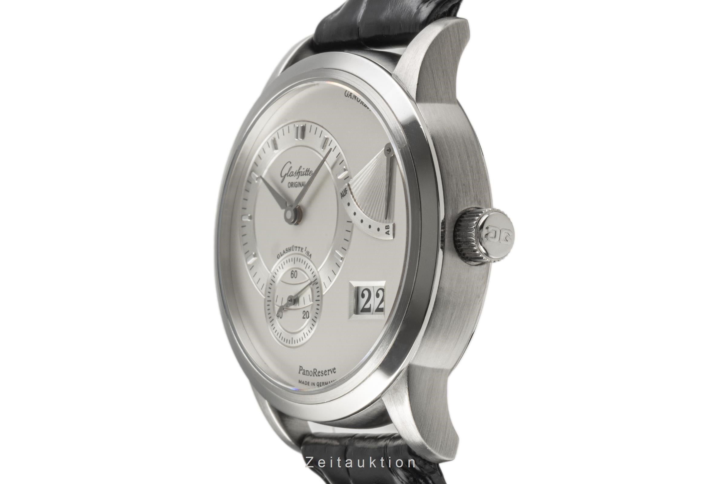 Glashütte PanoReserve Stahl Handaufzug Herrenuhr Ref. 65-01-02-02-04  [2300978]